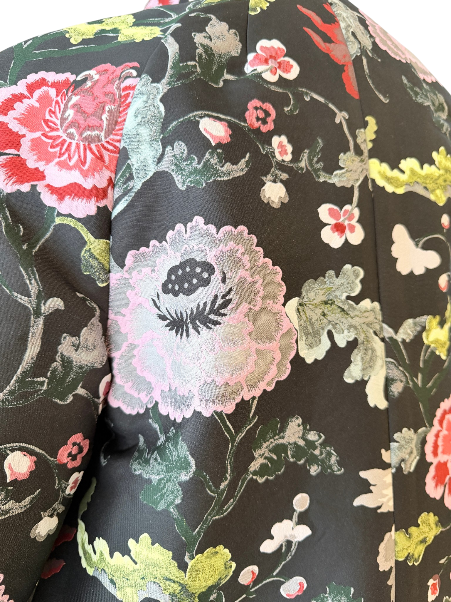 Adam Lippes Floral Damask 3/4 Sleeve Jacket