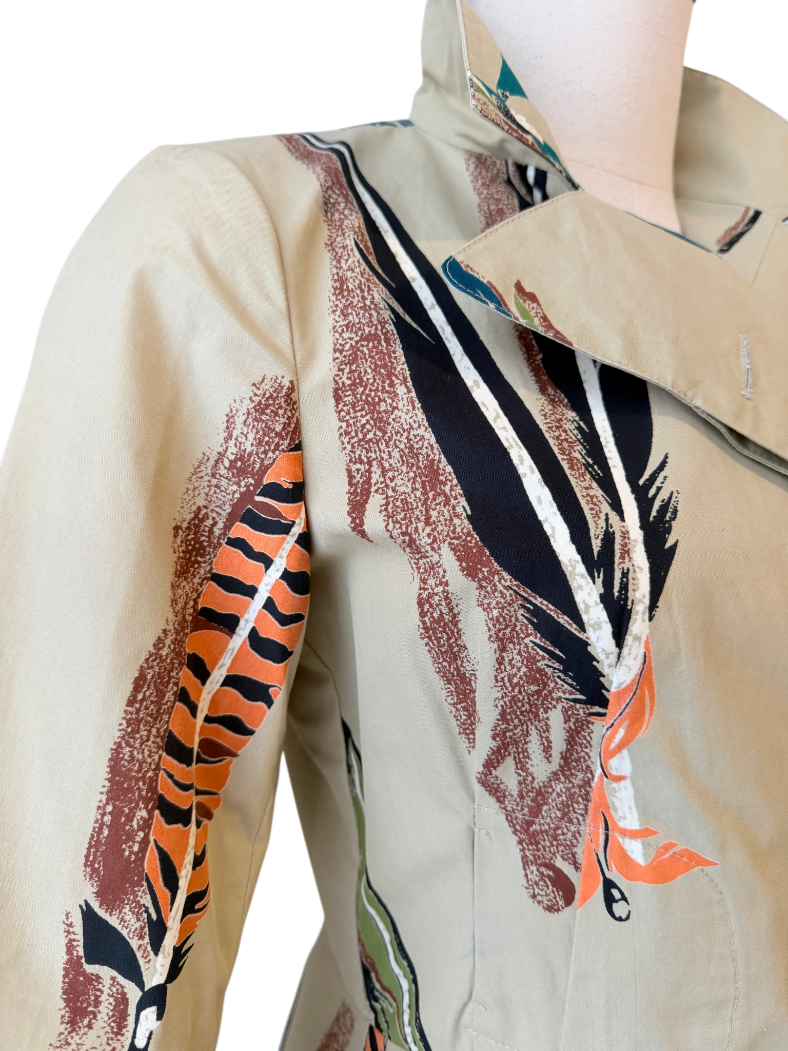 Marni Feather & Floral Print Trench Coat