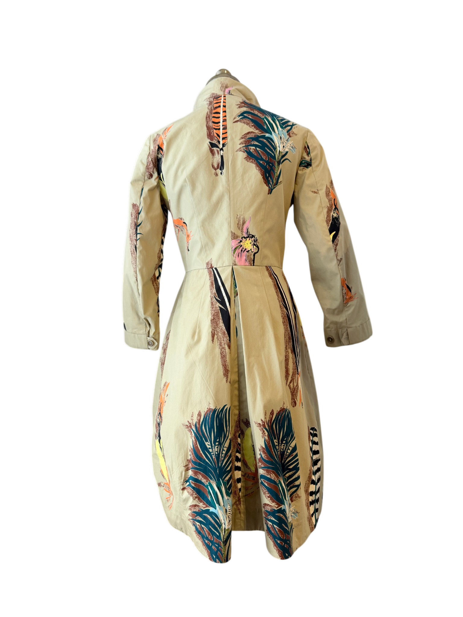 Marni Feather & Floral Print Trench Coat