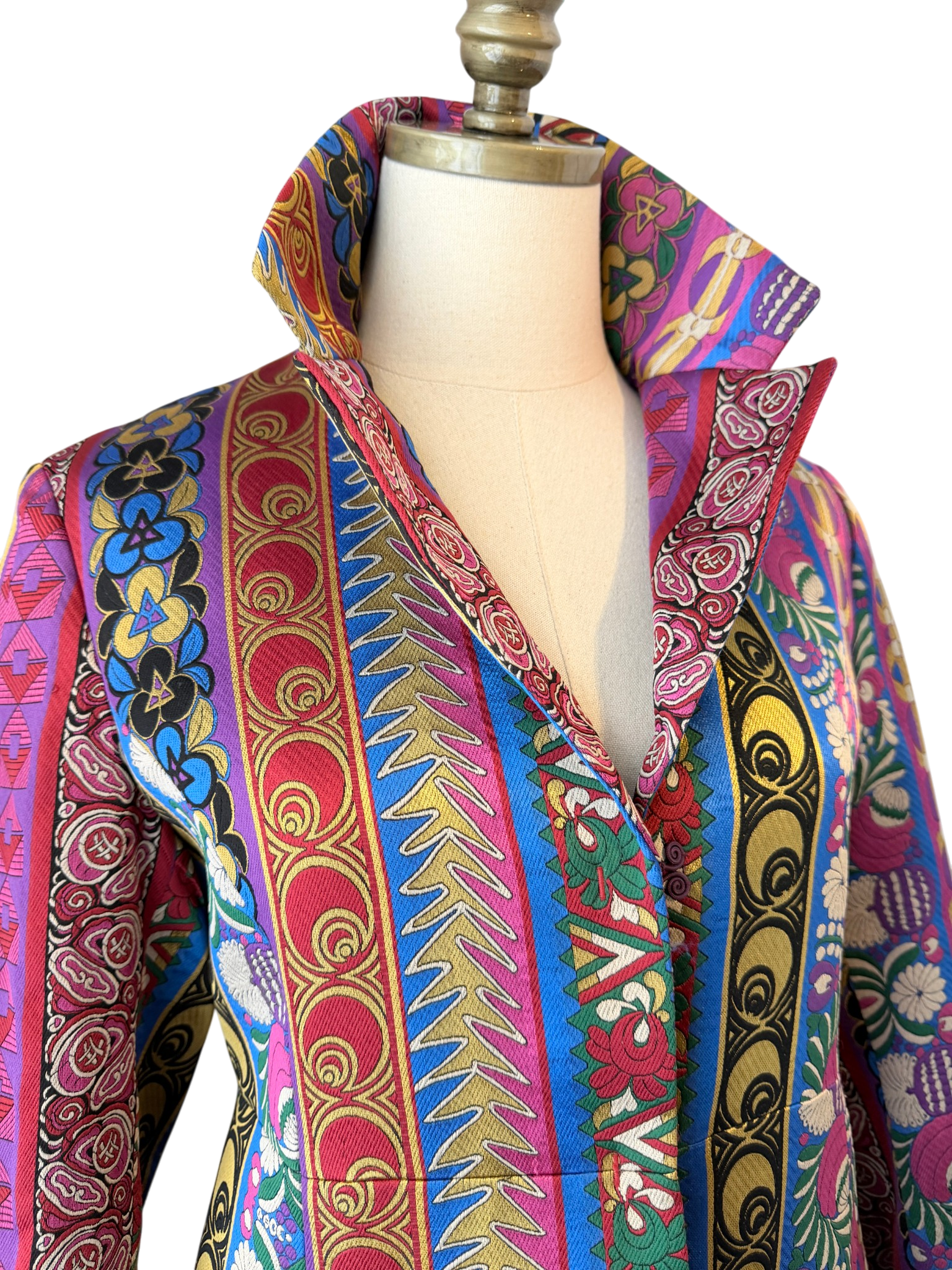 2018 Etro Multi-Ribbon Jacquard Blazer in Pink & Purple