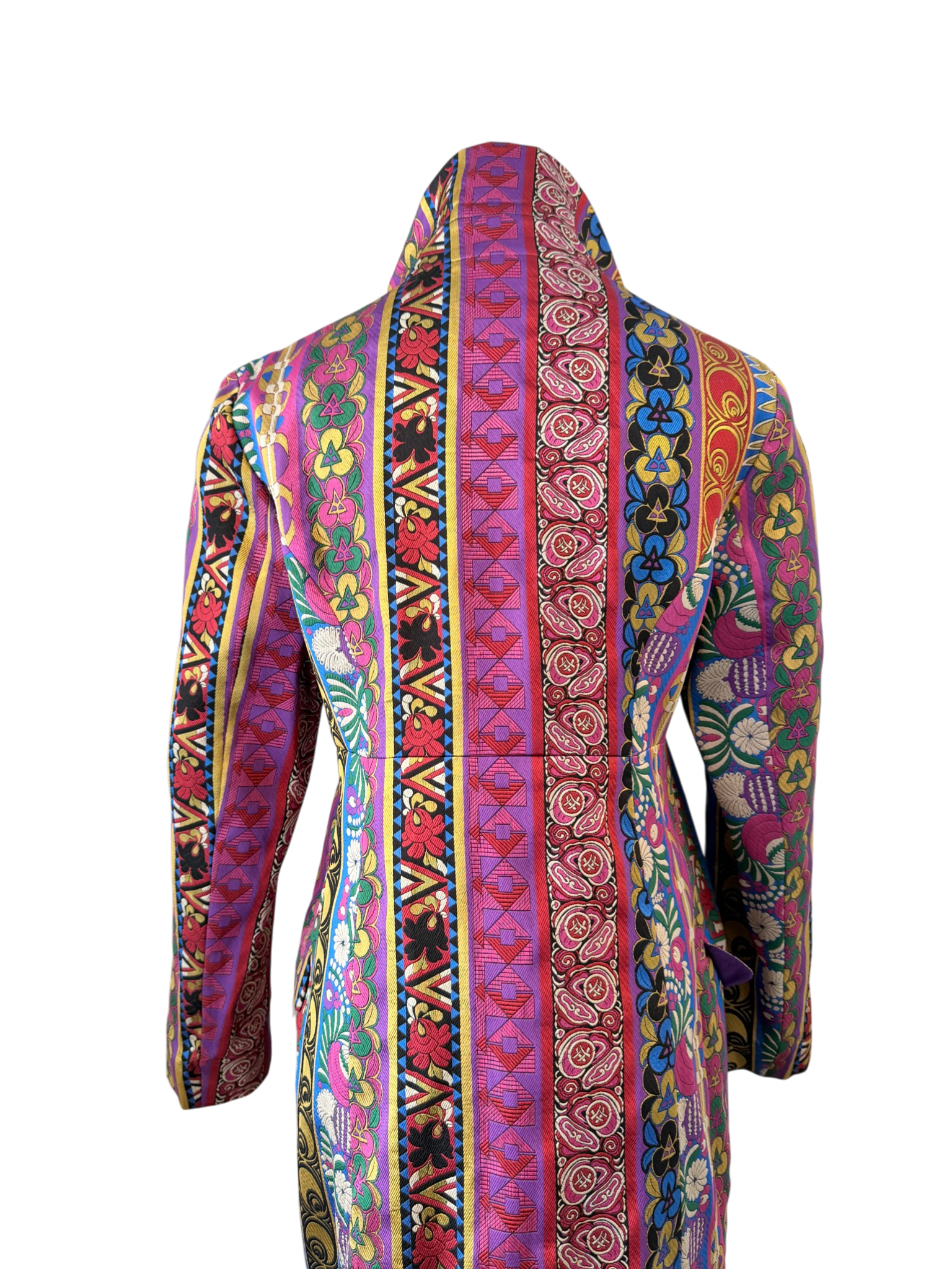 2018 Etro Multi-Ribbon Jacquard Blazer in Pink & Purple
