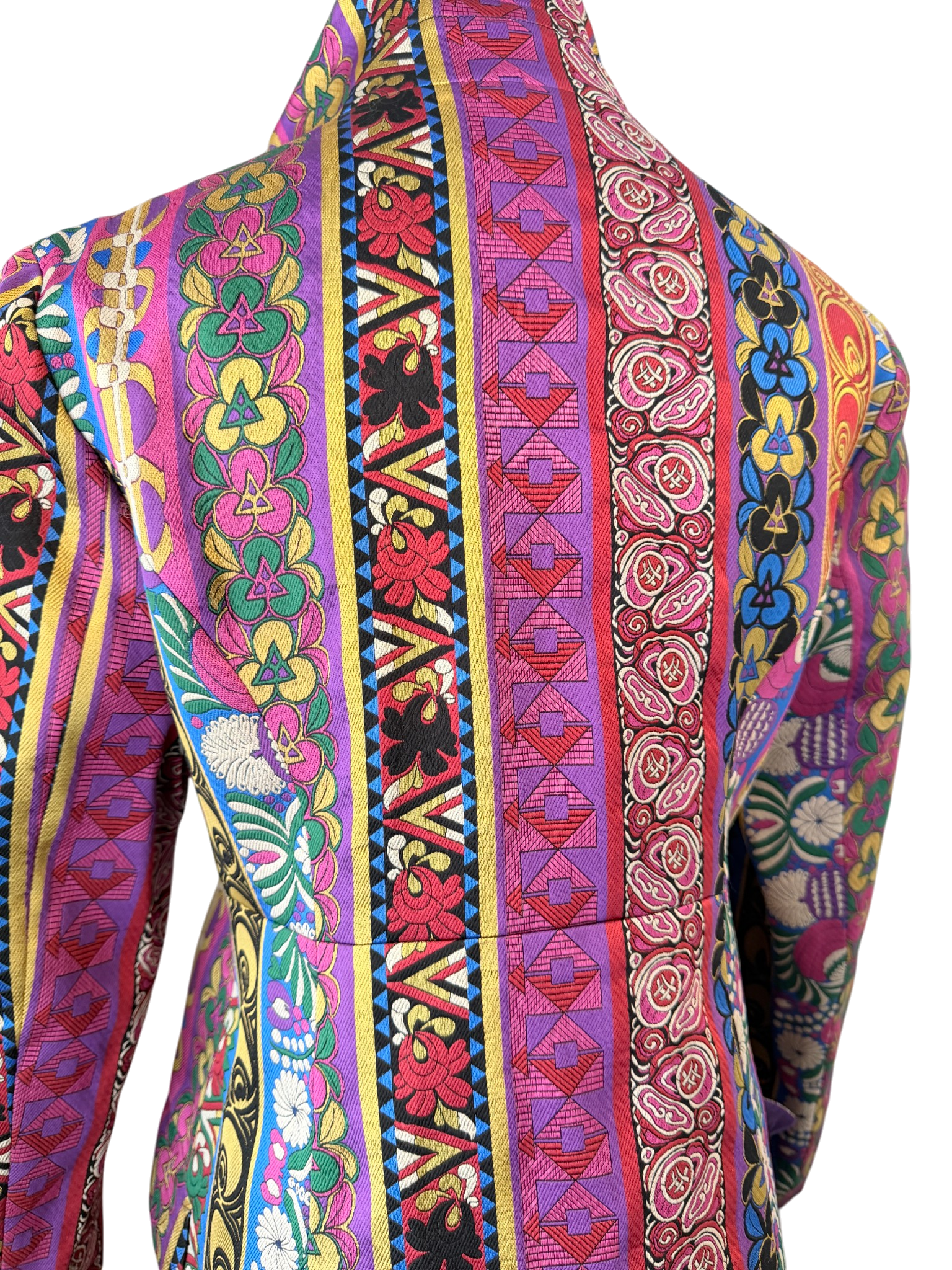 2018 Etro Multi-Ribbon Jacquard Blazer in Pink & Purple