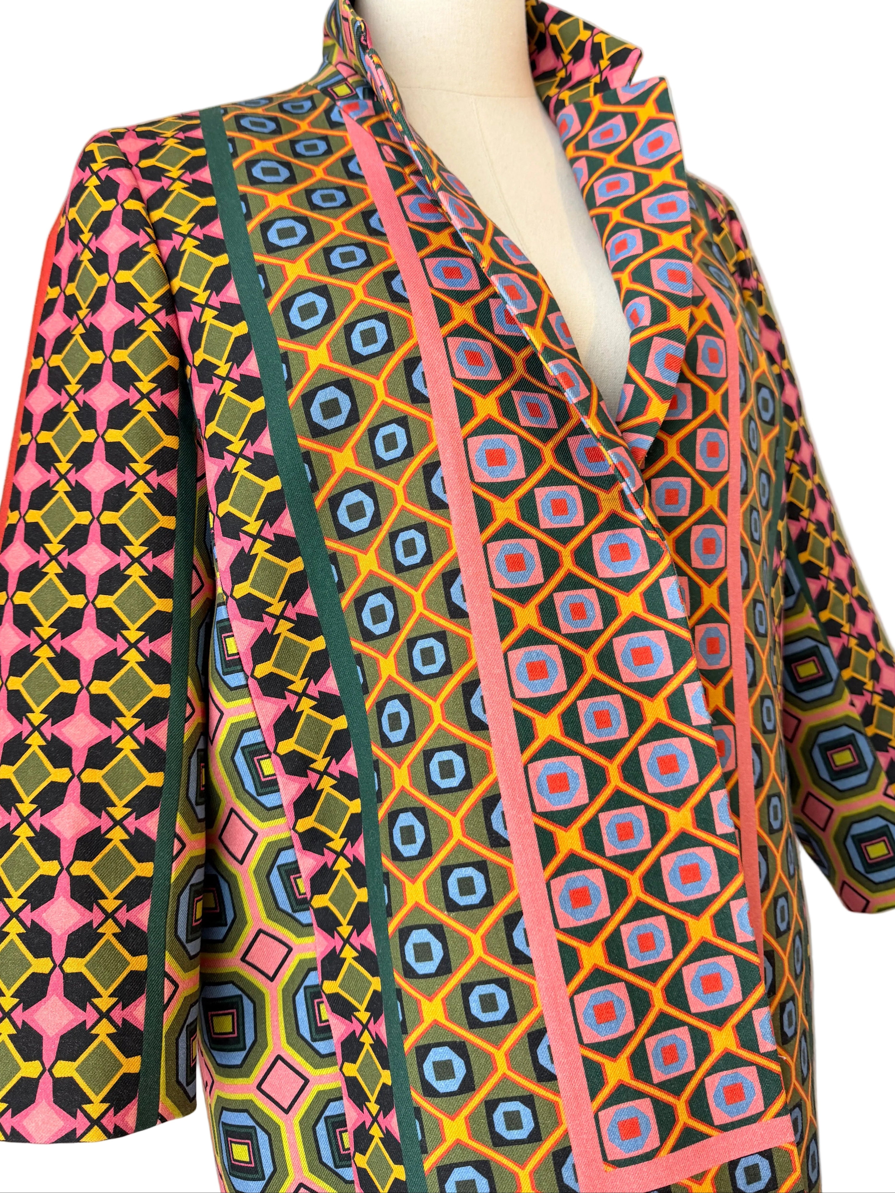Vibrant Ratti Tile Print 3/4 Statement Coat by J.Crew