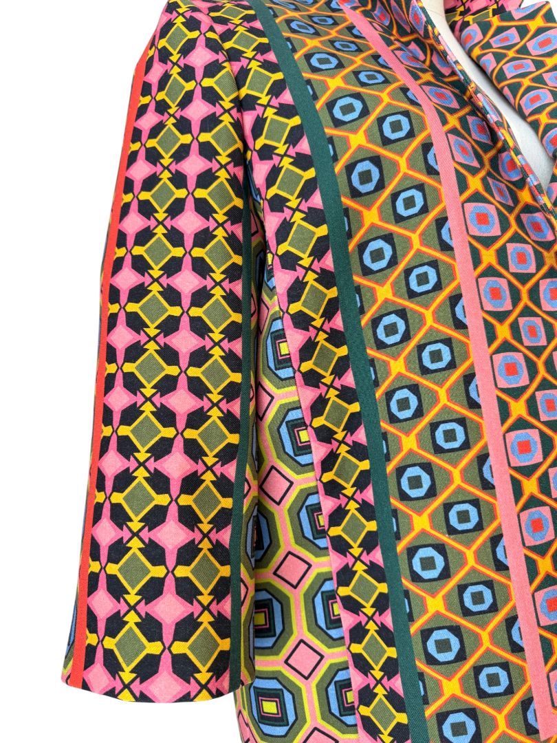 Vibrant Ratti Tile Print 3/4 Statement Coat by J.Crew