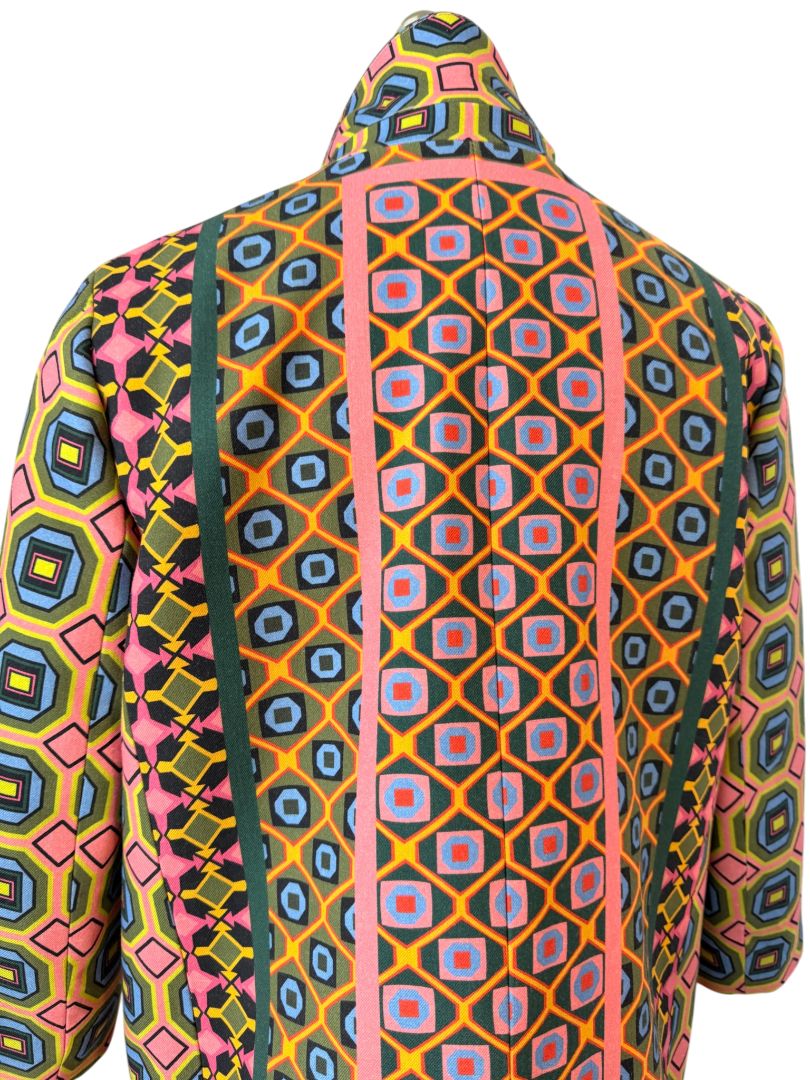 Vibrant Ratti Tile Print 3/4 Statement Coat by J.Crew