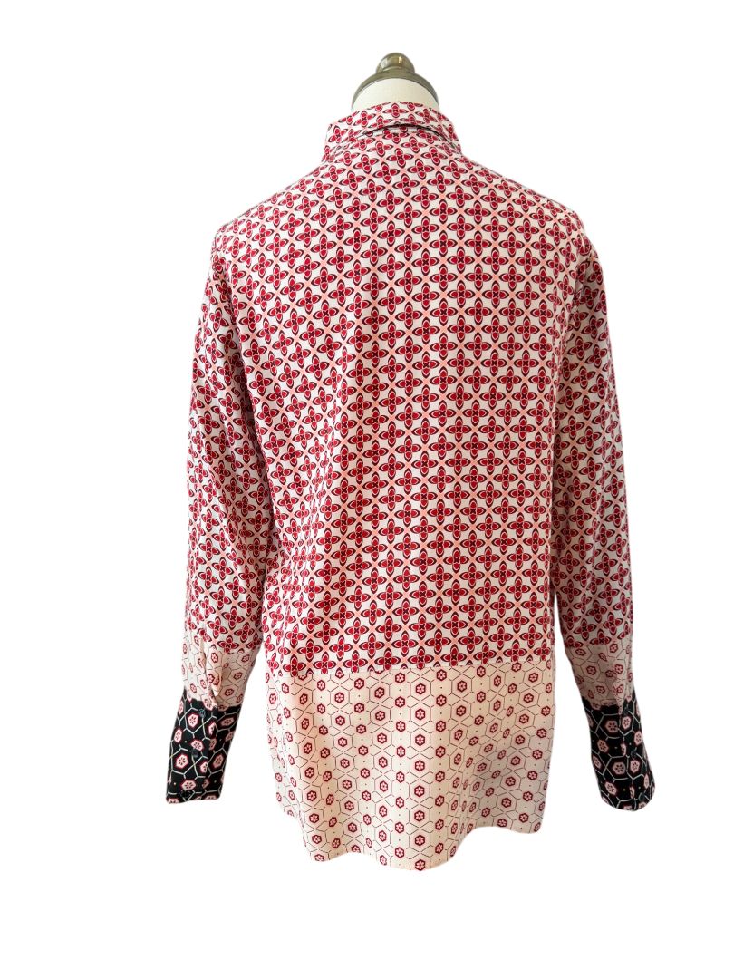 Elegant Abstract Floral Silk Blouse by Sandro