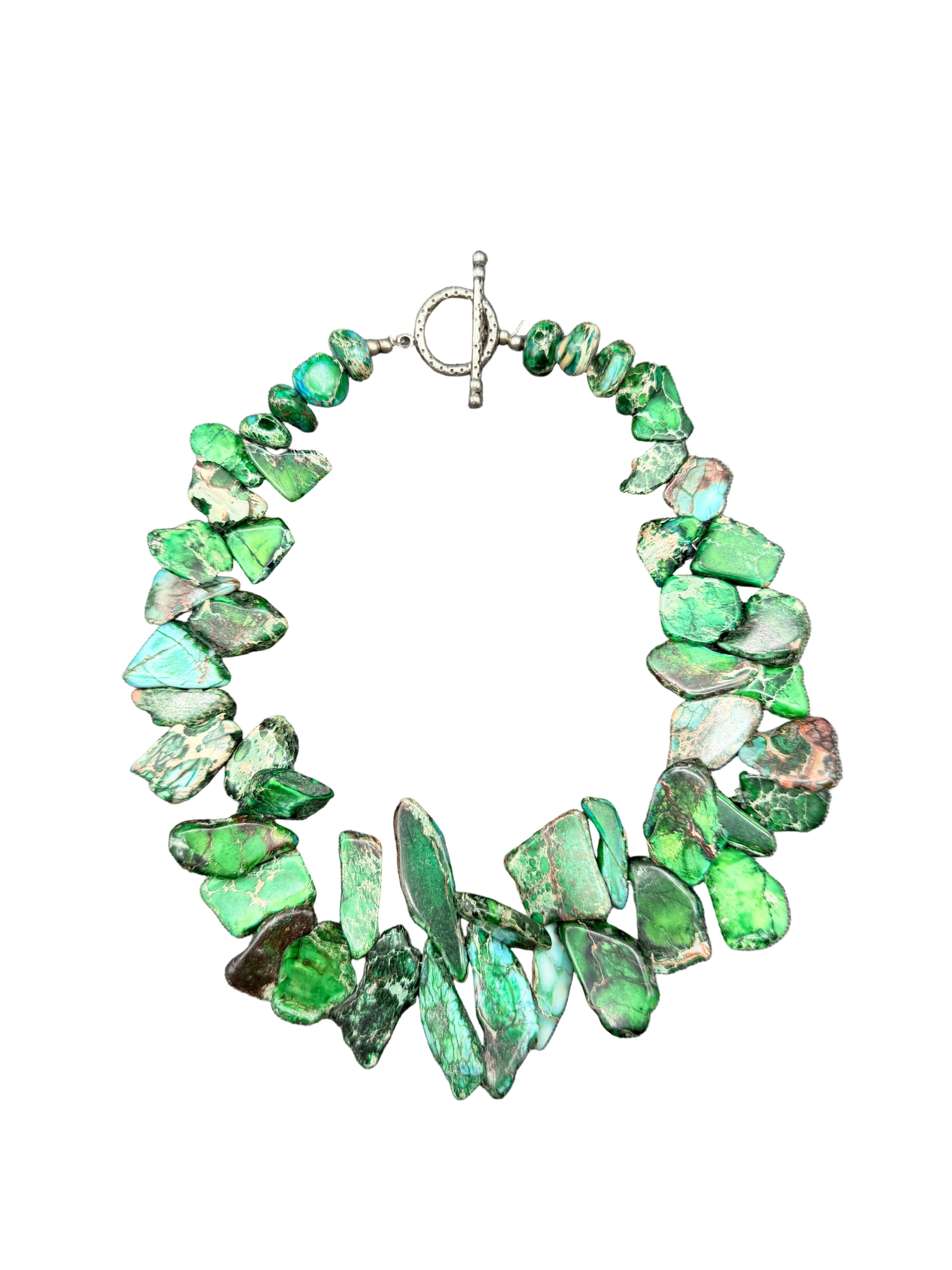 1980s Variscite Chunk Statement Necklace