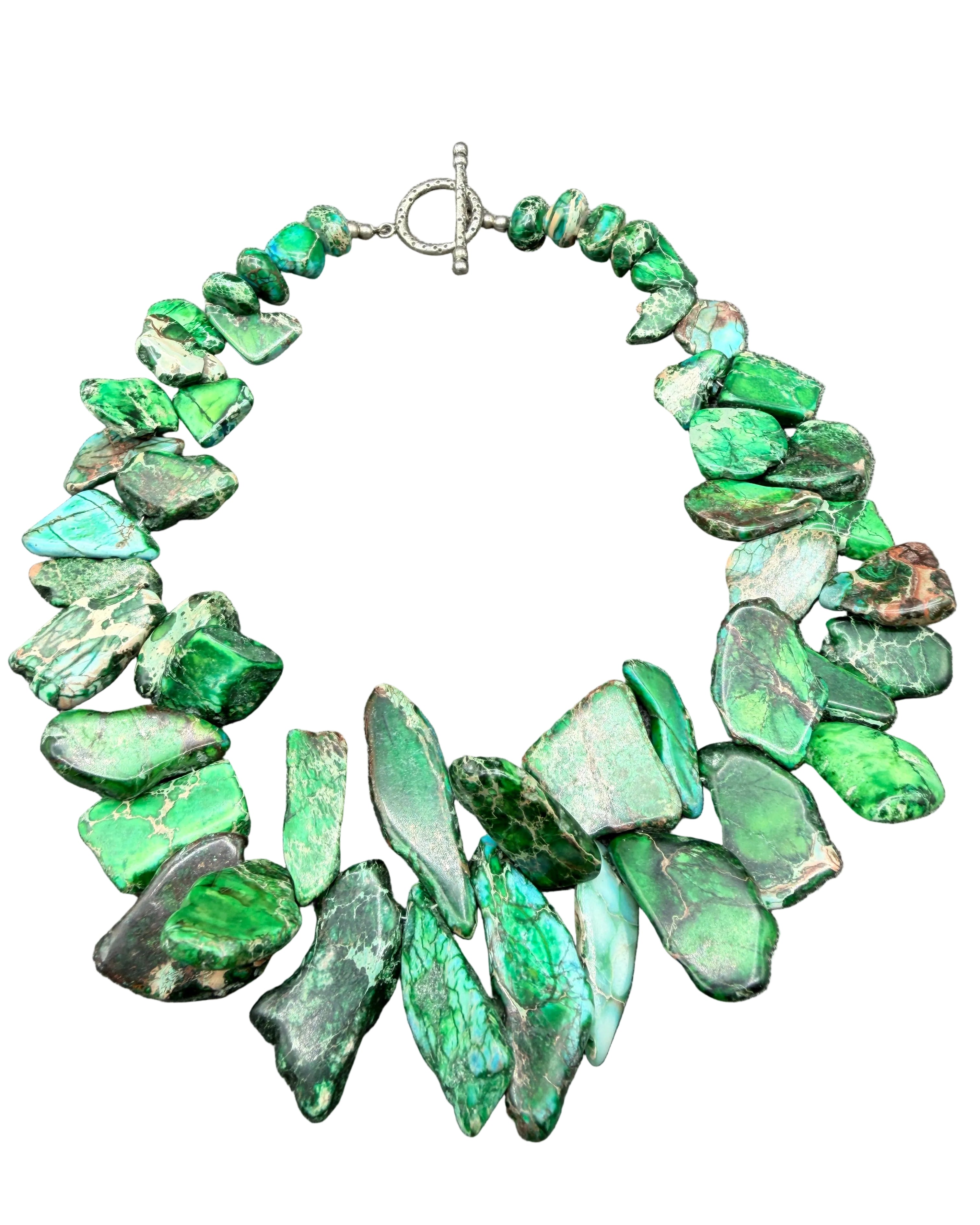 1980s Variscite Chunk Statement Necklace