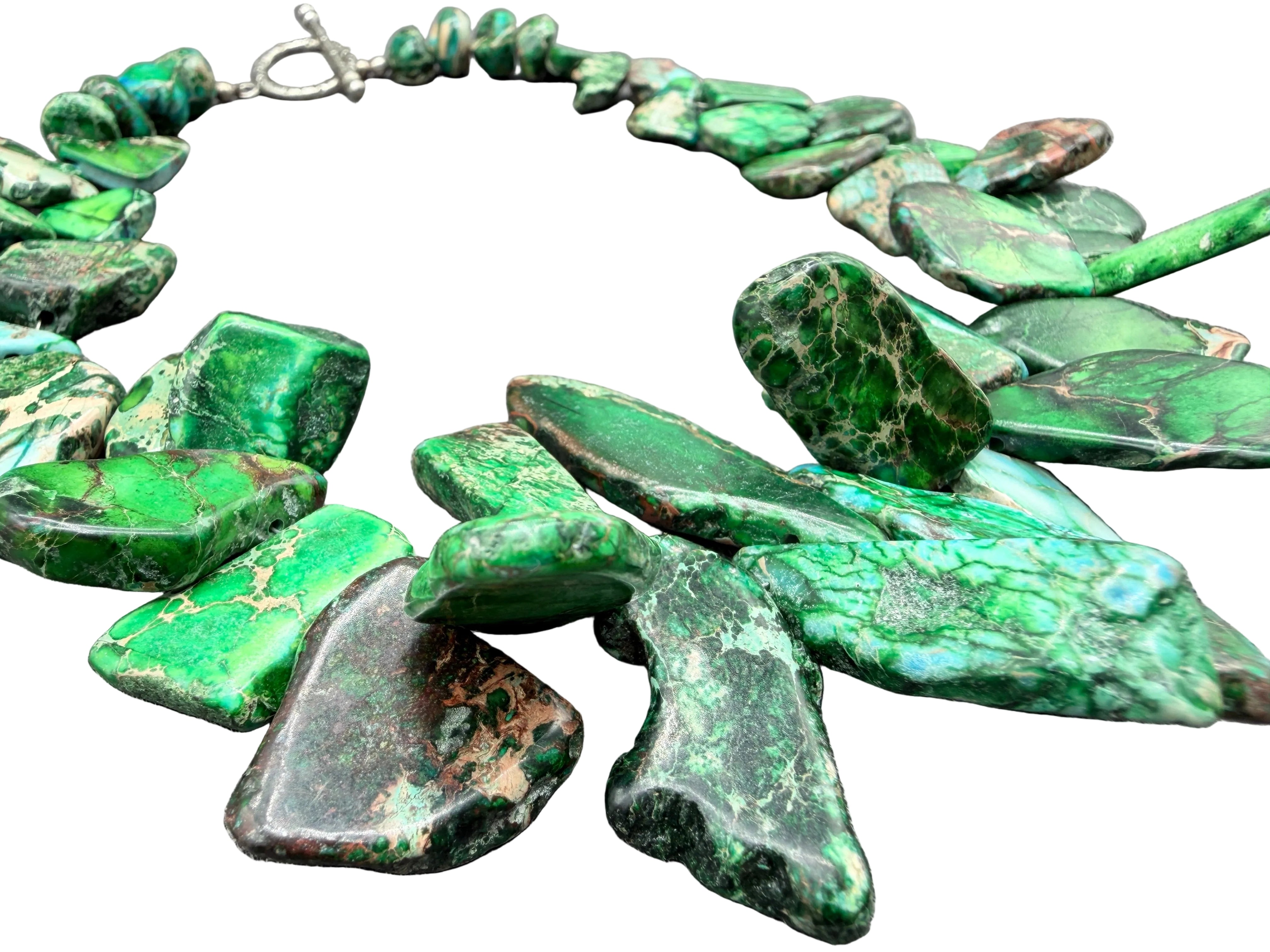 1980s Variscite Chunk Statement Necklace
