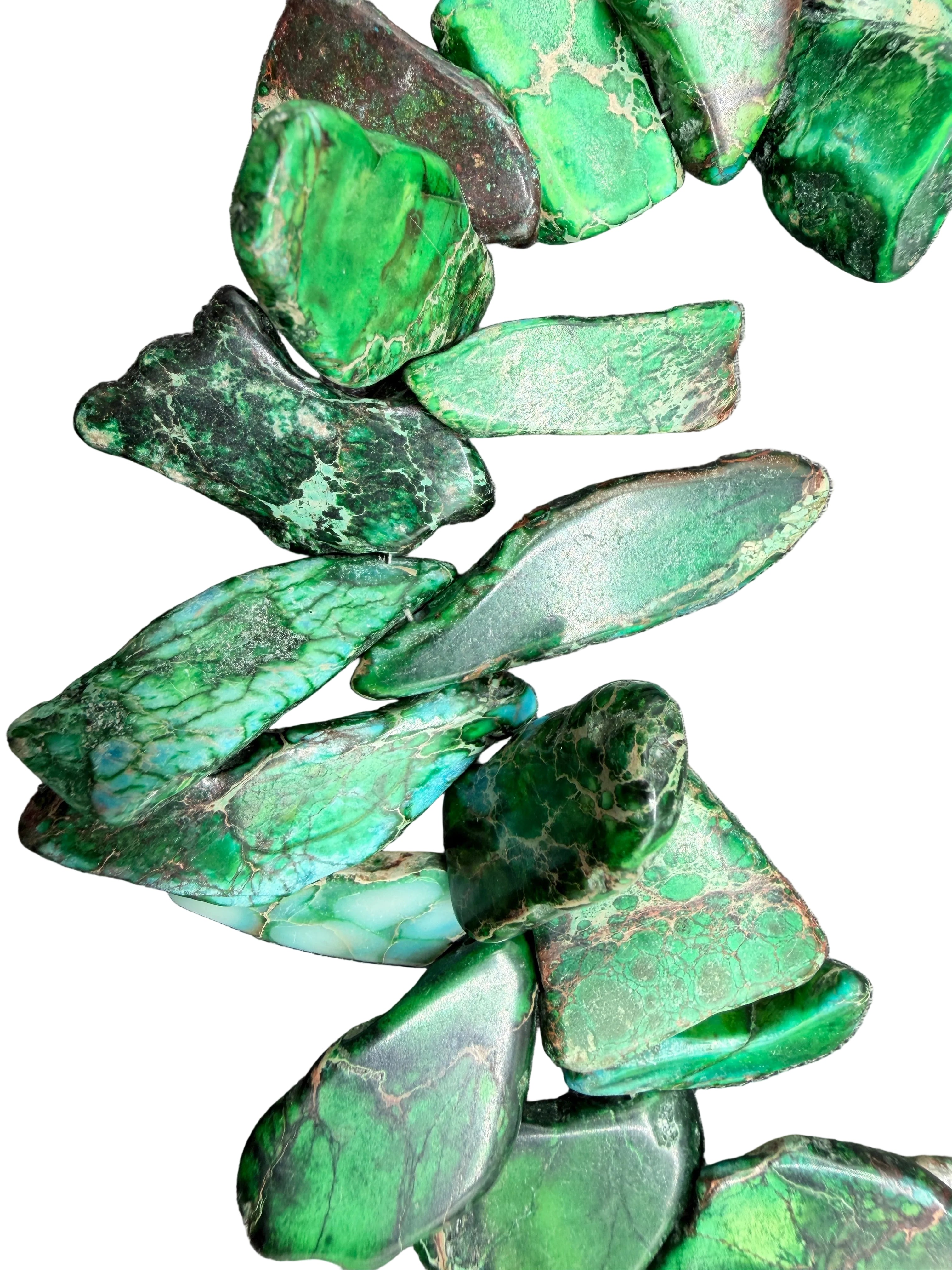 1980s Variscite Chunk Statement Necklace