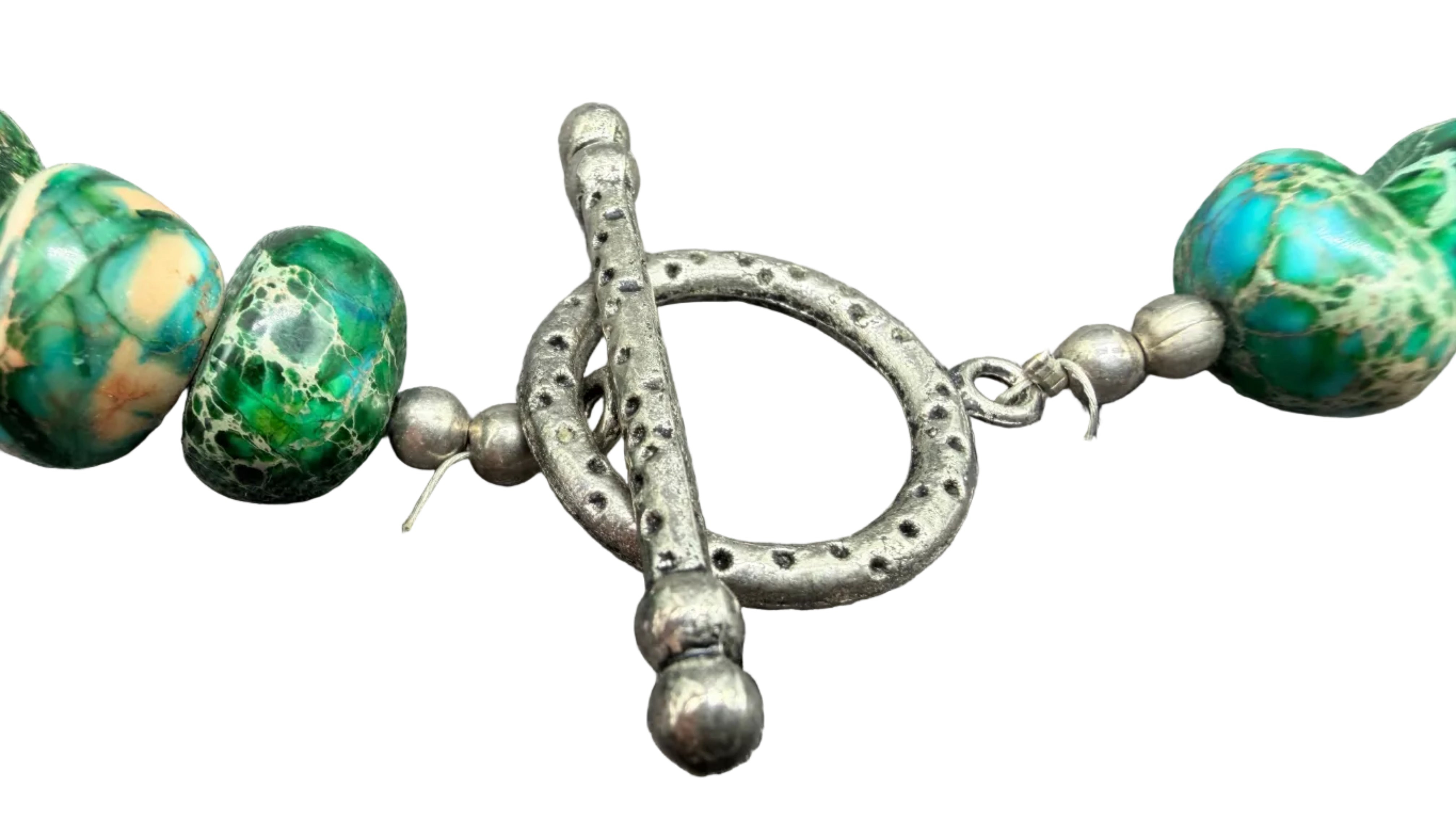 1980s Variscite Chunk Statement Necklace