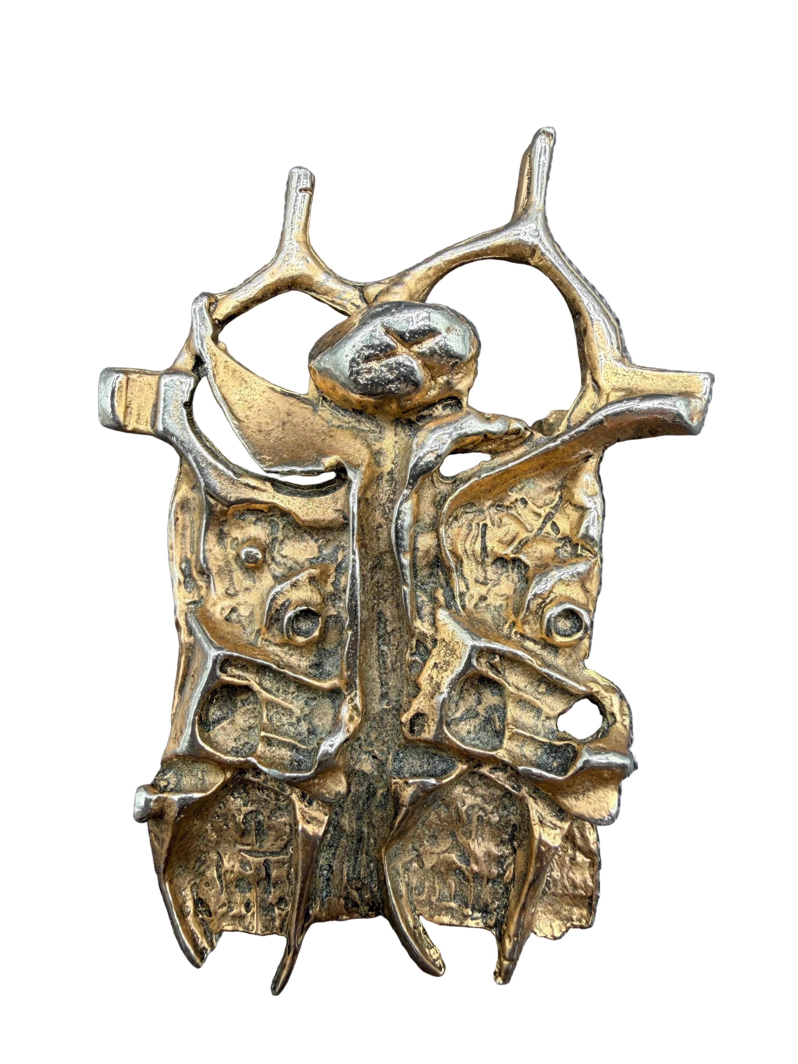 1960s Igael Tumarkin Signed “Prisoner of Conscience” Brutalist Brooch/Pendant