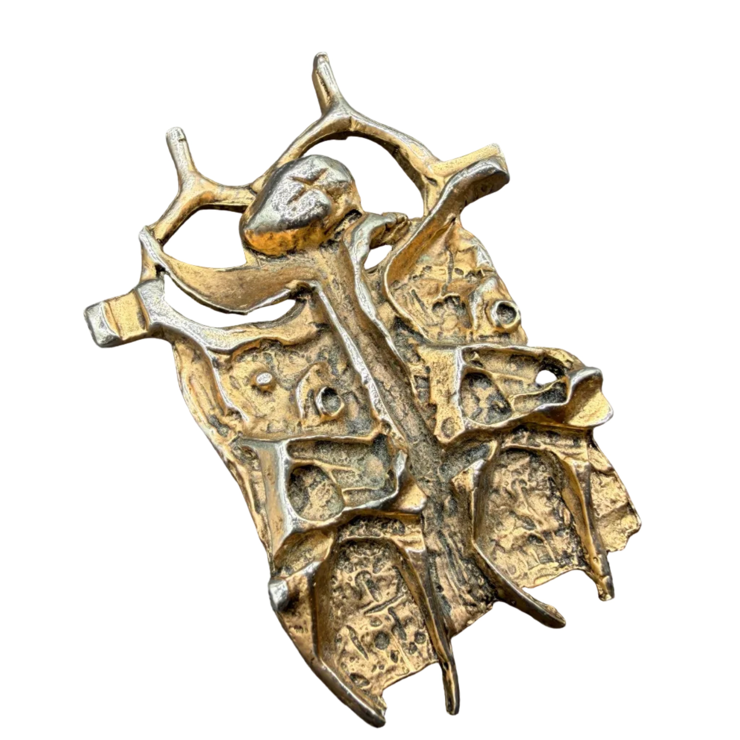 1960s Igael Tumarkin Signed “Prisoner of Conscience” Brutalist Brooch/Pendant