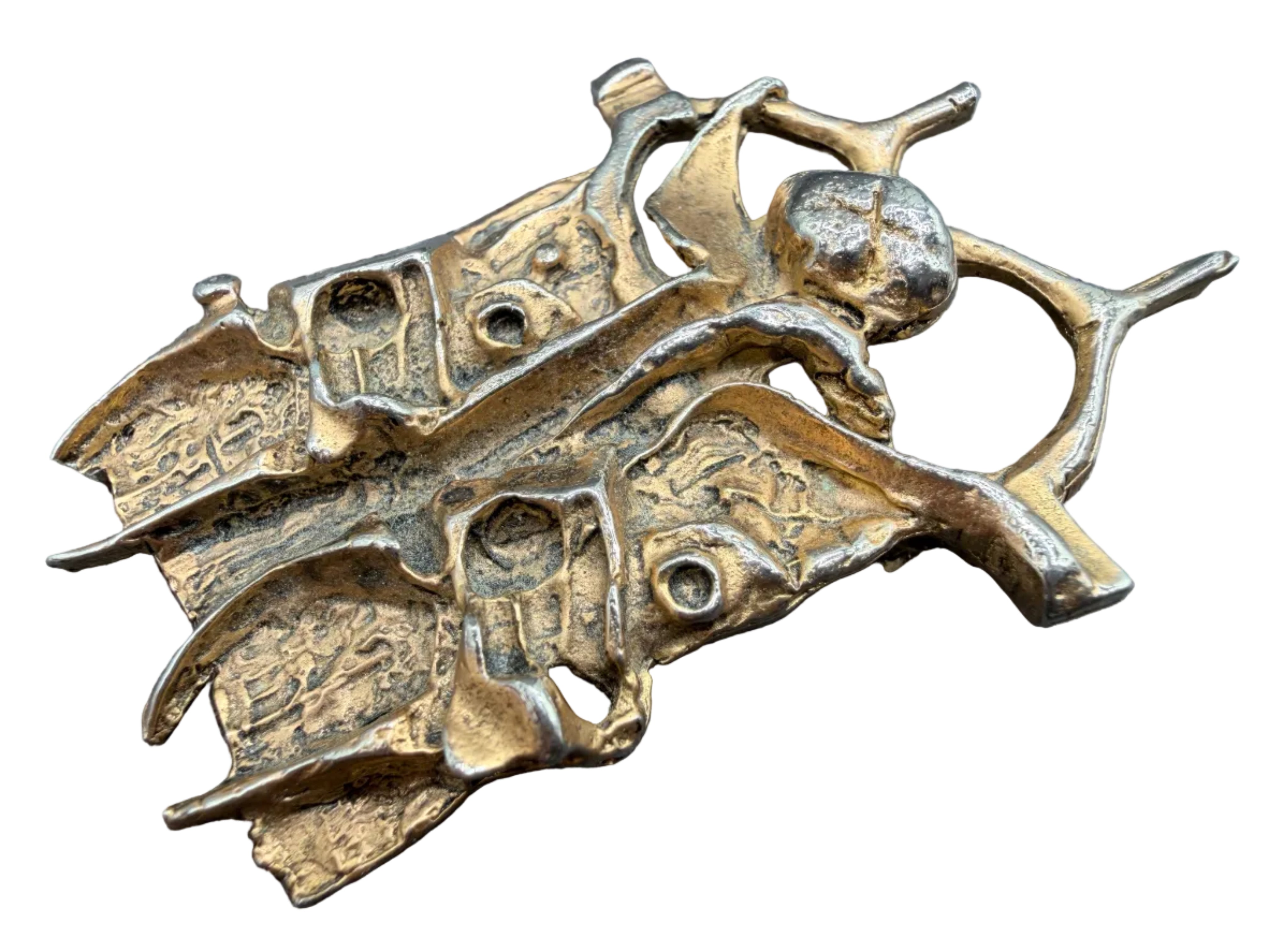 1960s Igael Tumarkin Signed “Prisoner of Conscience” Brutalist Brooch/Pendant