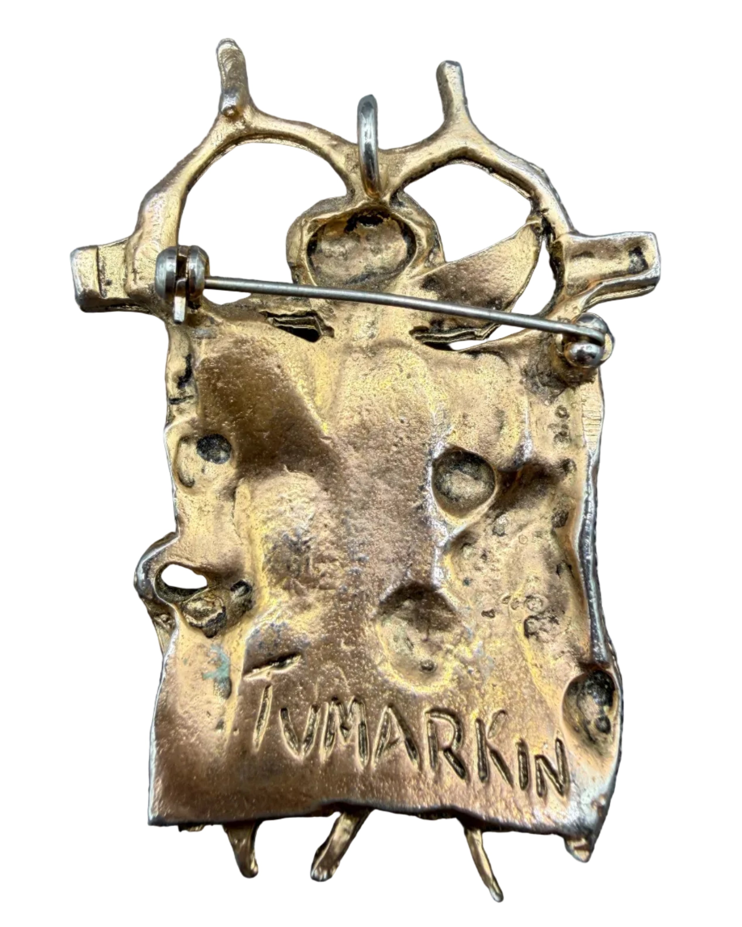 1960s Igael Tumarkin Signed “Prisoner of Conscience” Brutalist Brooch/Pendant