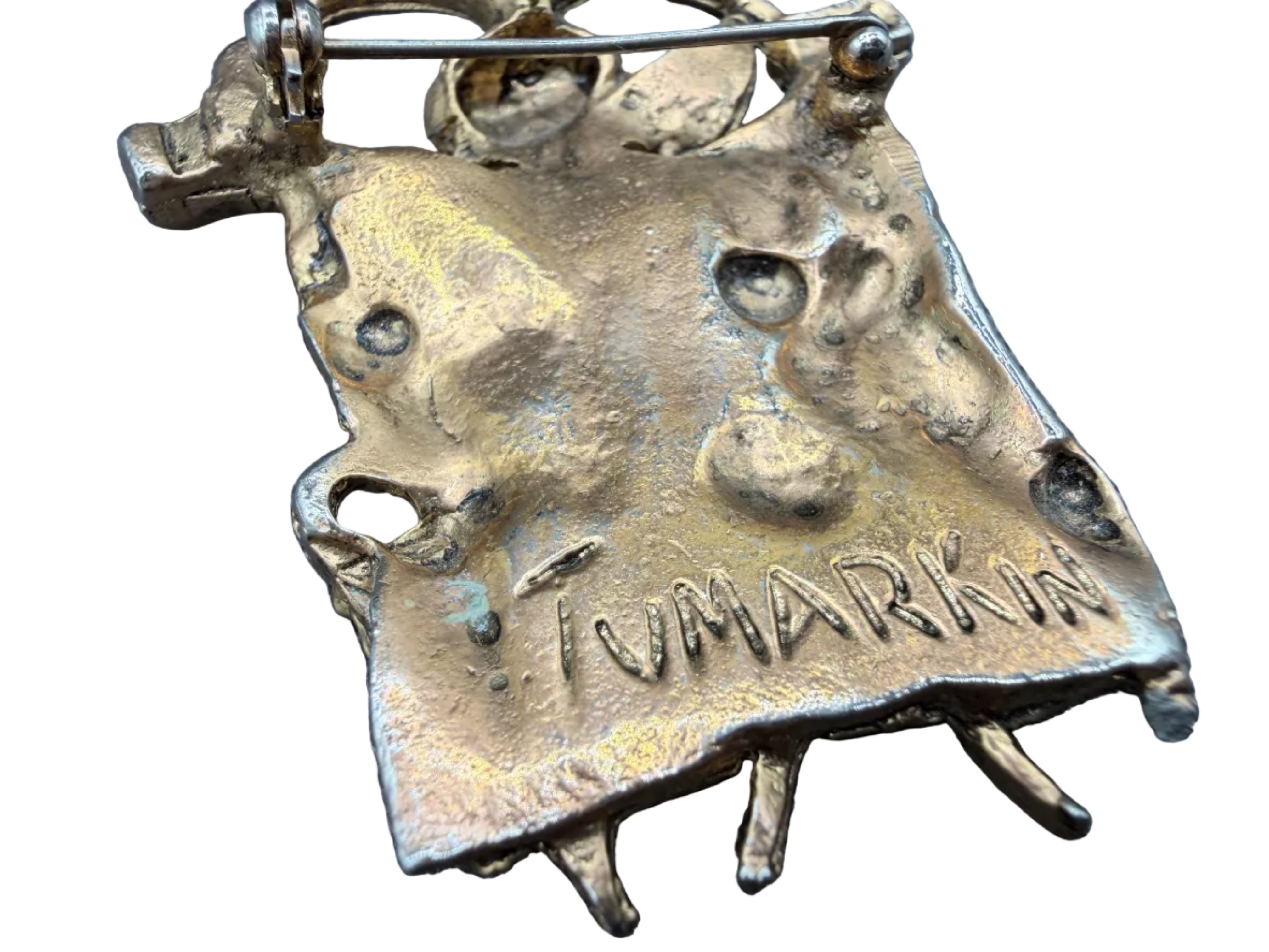 1960s Igael Tumarkin Signed “Prisoner of Conscience” Brutalist Brooch/Pendant