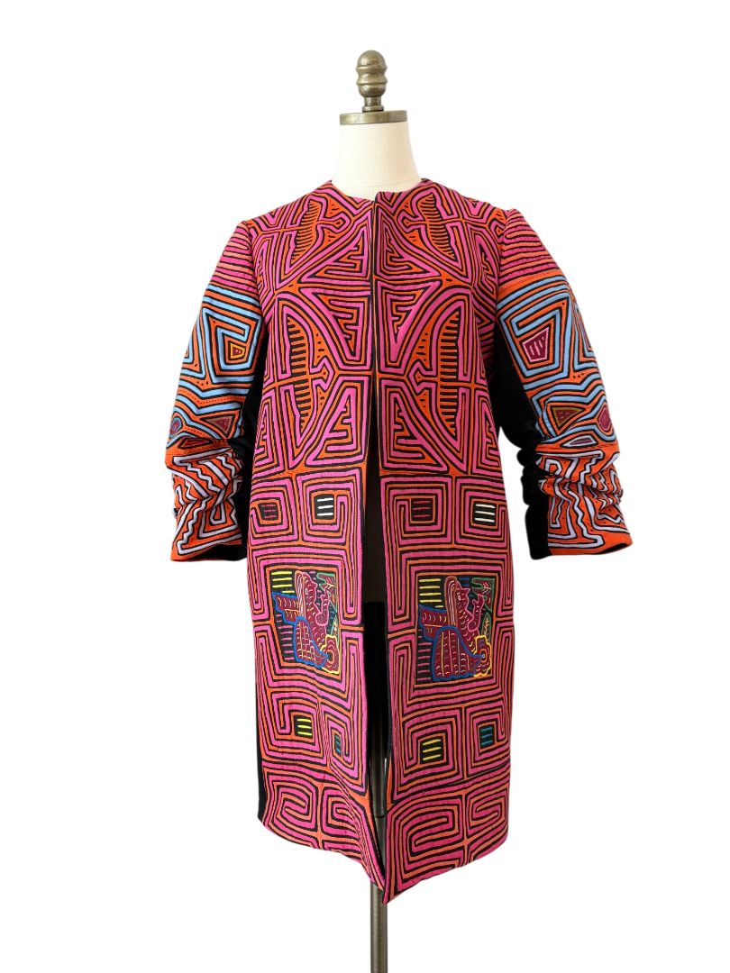 Amelia Toro Mola Textile 3/4 Open Jacket with Ruched Sleeves