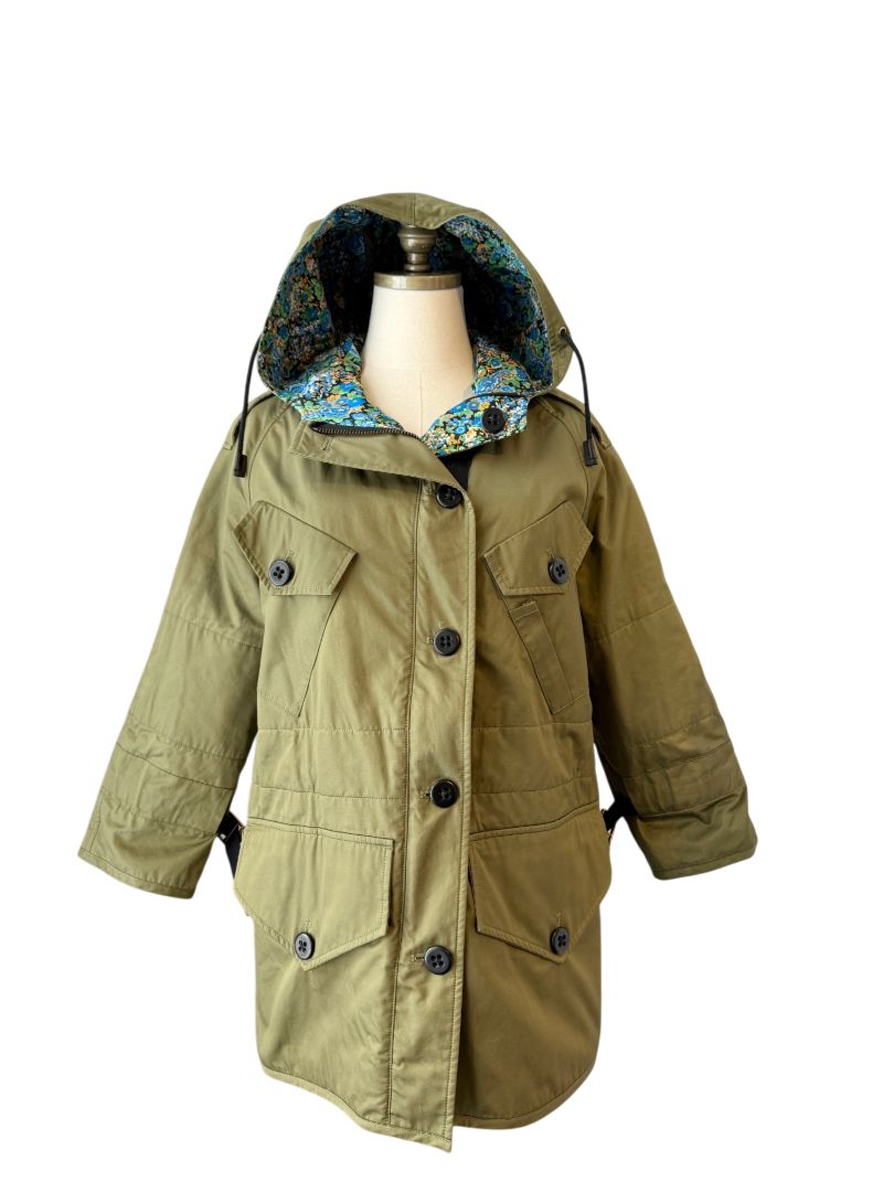 Reversible Shrunken Parka with Microfloral Lining by Coach