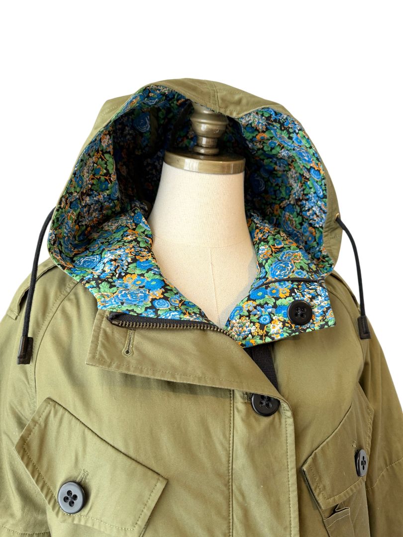 Reversible Shrunken Parka with Microfloral Lining by Coach