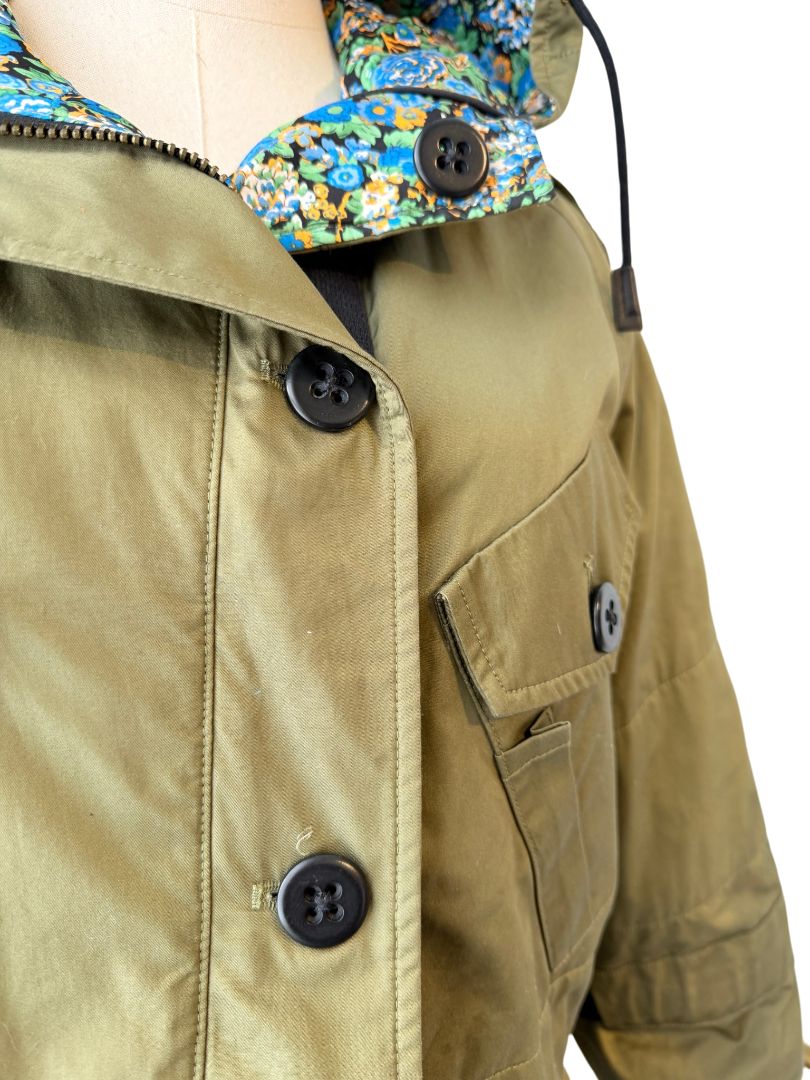 Reversible Shrunken Parka with Microfloral Lining by Coach