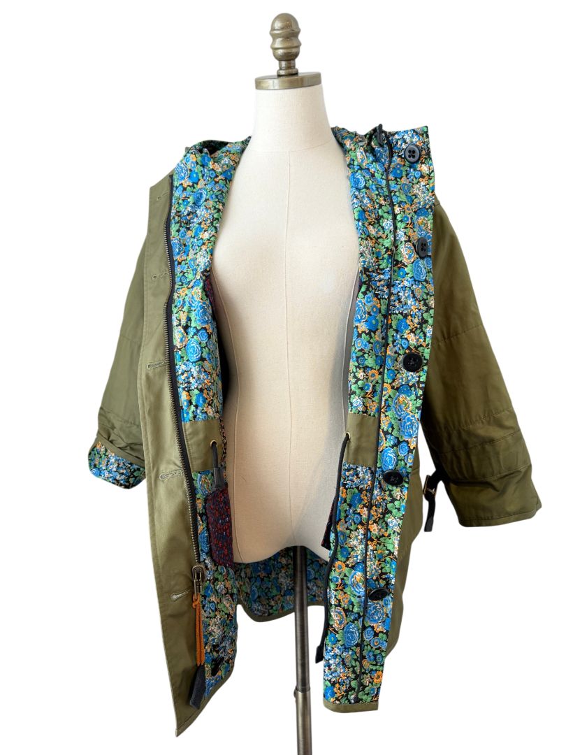 Reversible Shrunken Parka with Microfloral Lining by Coach