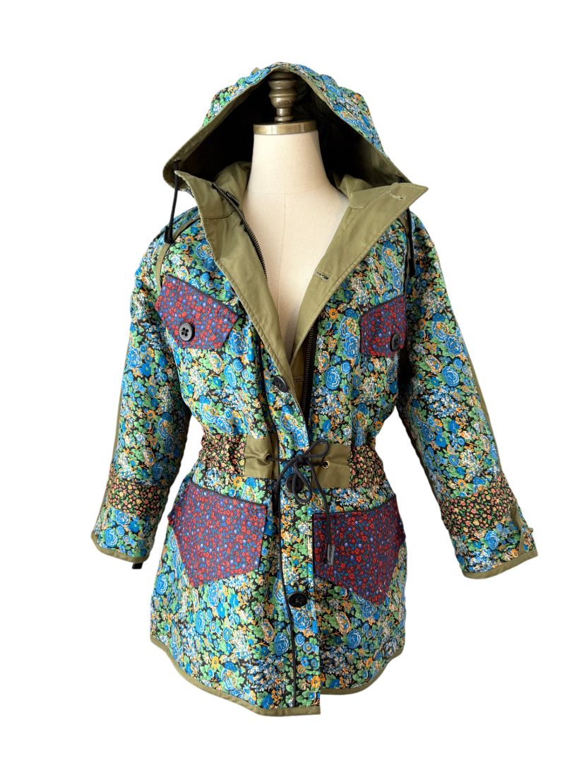 Reversible Shrunken Parka with Microfloral Lining by Coach