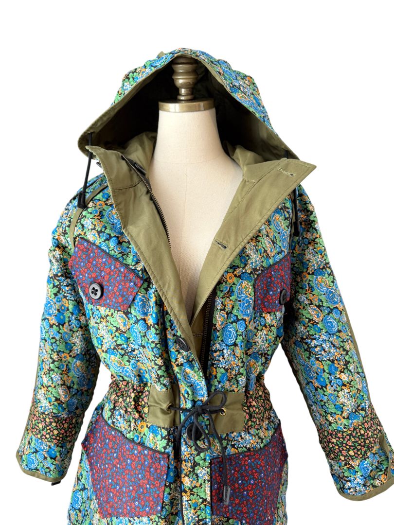 Reversible Shrunken Parka with Microfloral Lining by Coach