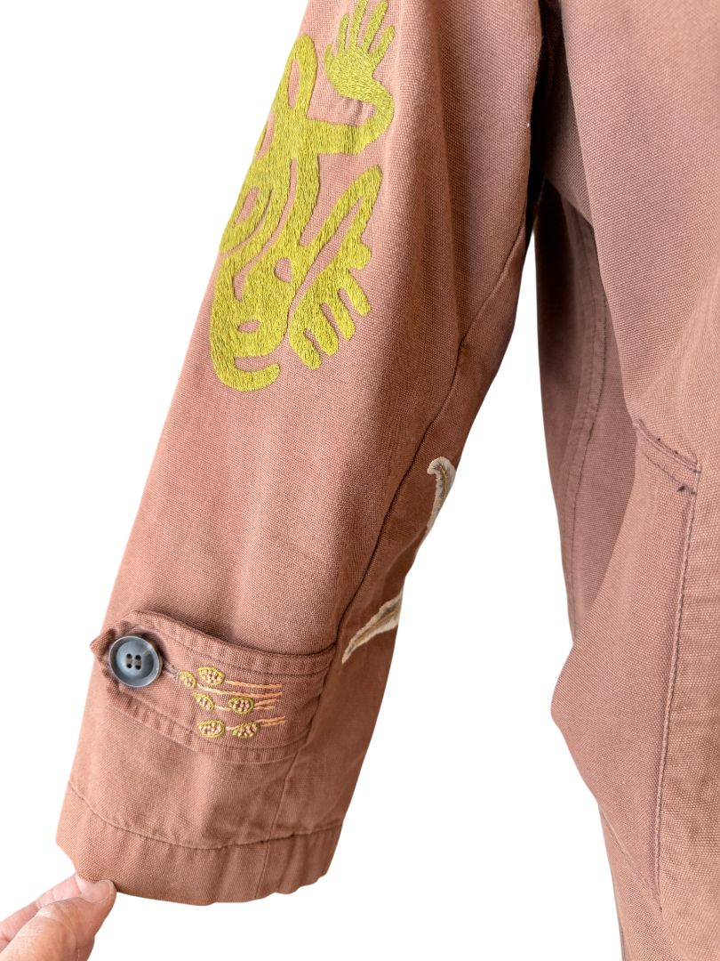 Embroidered Floral Statement Trench Coat by Muriel Brandolini
