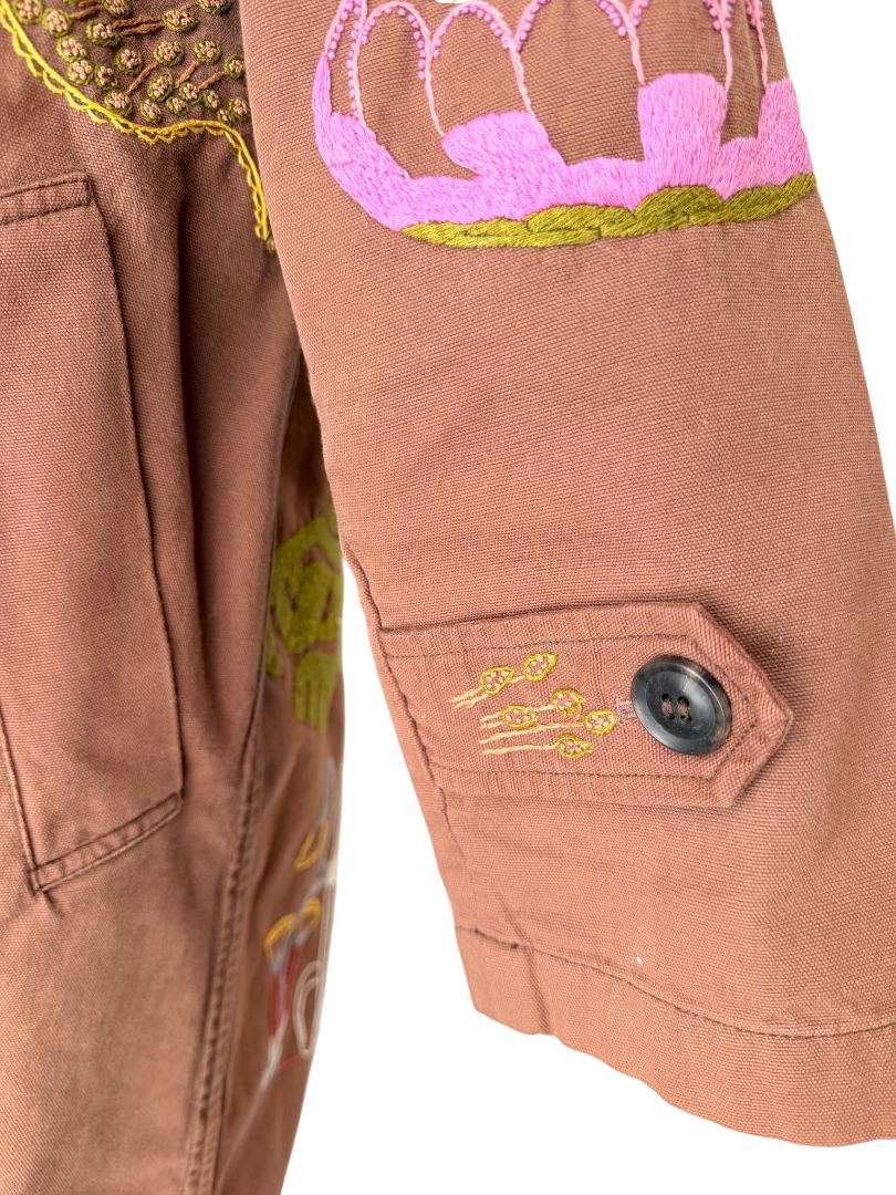 Embroidered Floral Statement Trench Coat by Muriel Brandolini