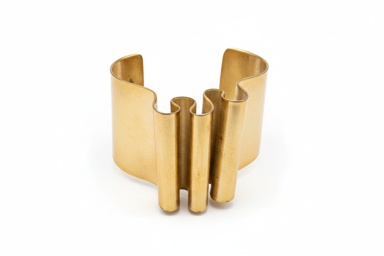 Oblik Atelier Brass Crumpled Bangle