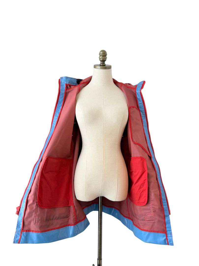Bold Colorblock Vinyl Hooded Rain Coat by Marc Jacobs