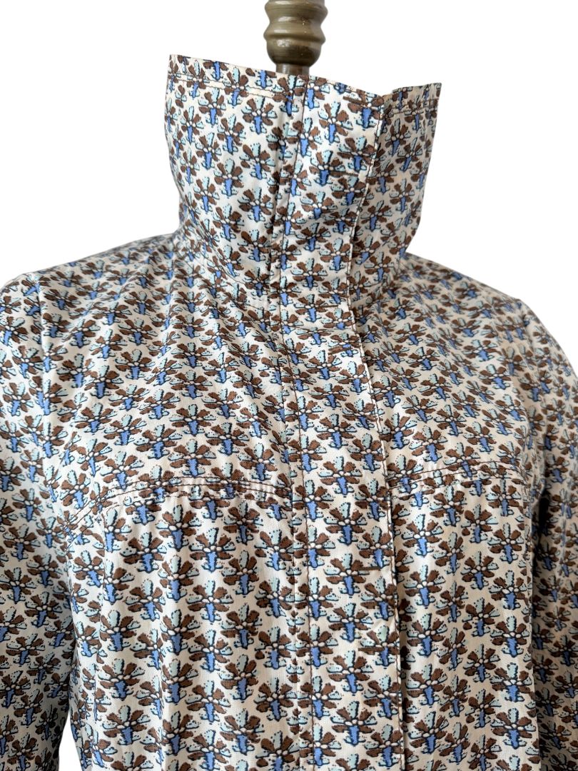 Chic Zip-Front Rain Parka with Smocked Waist by Tory Burch