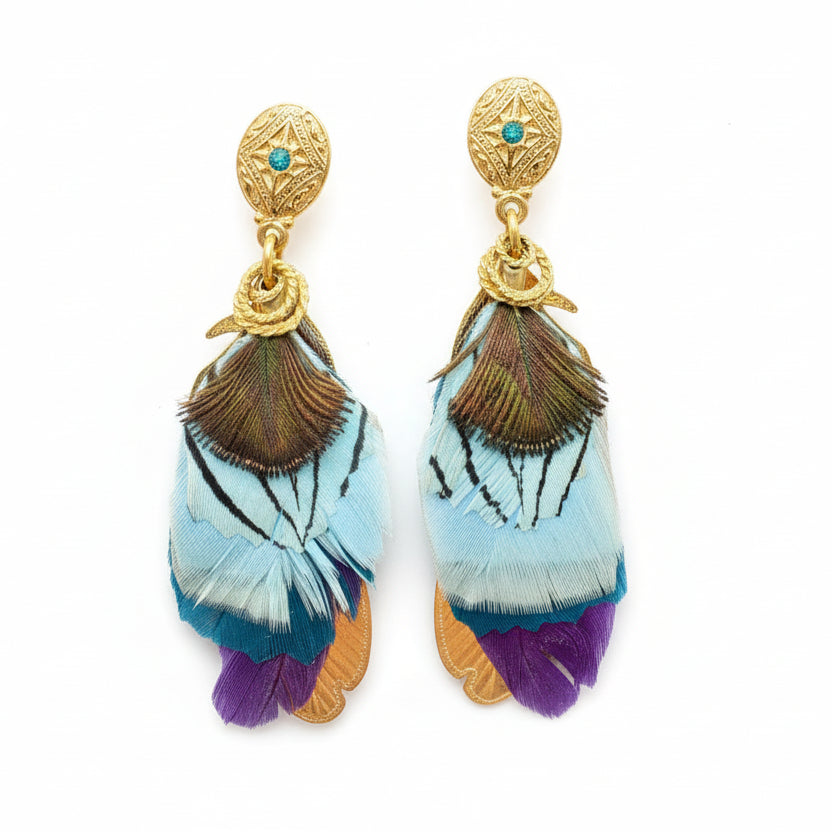 Gas Bijoux “Sao” 24K Gold-Filled Feather Earrings