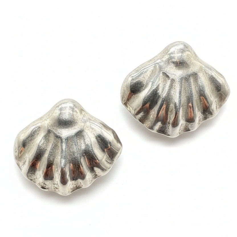 Odette silver plated shell earrings