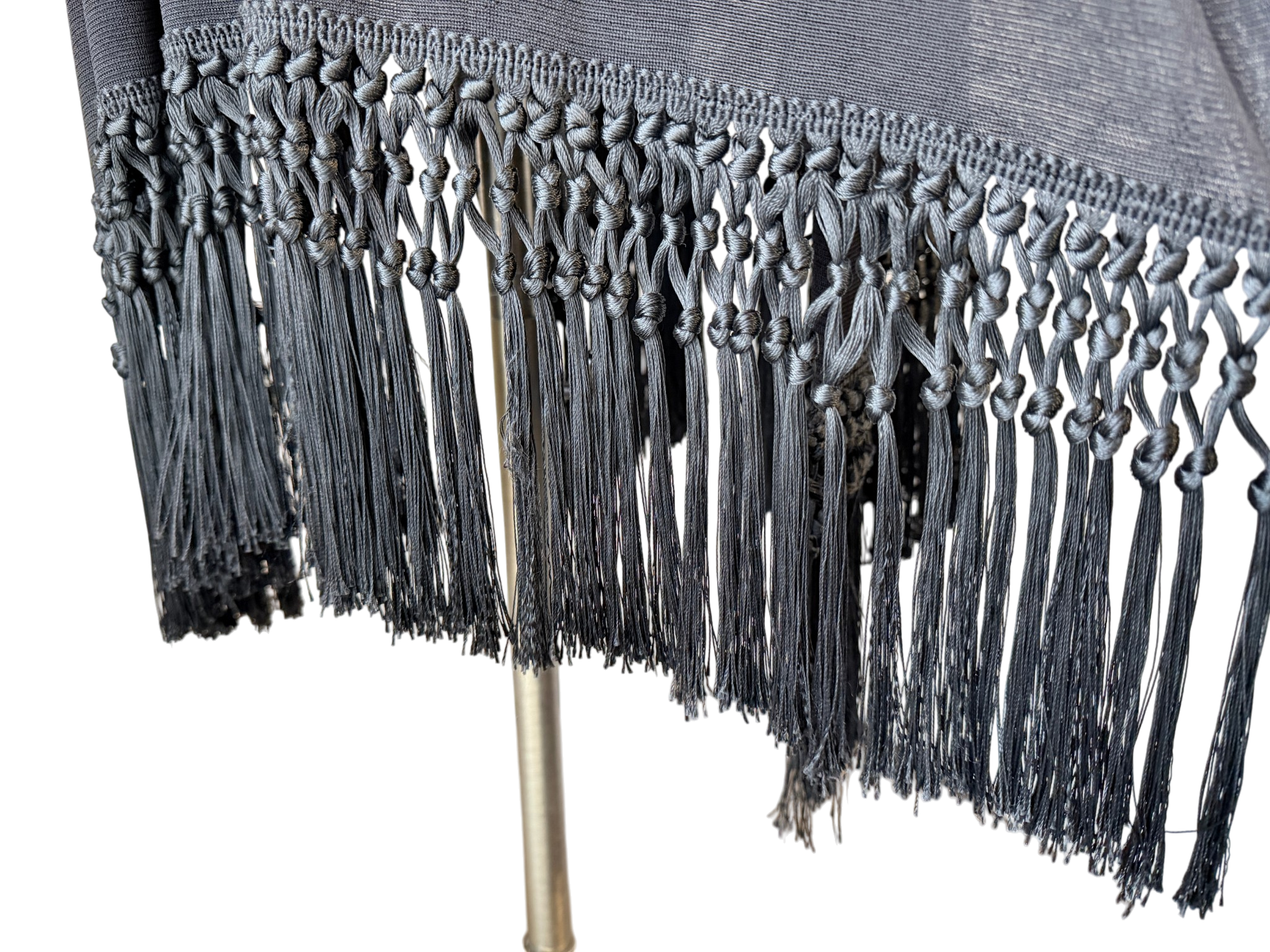 Valentino Black Shawl Top with Fringe Hem