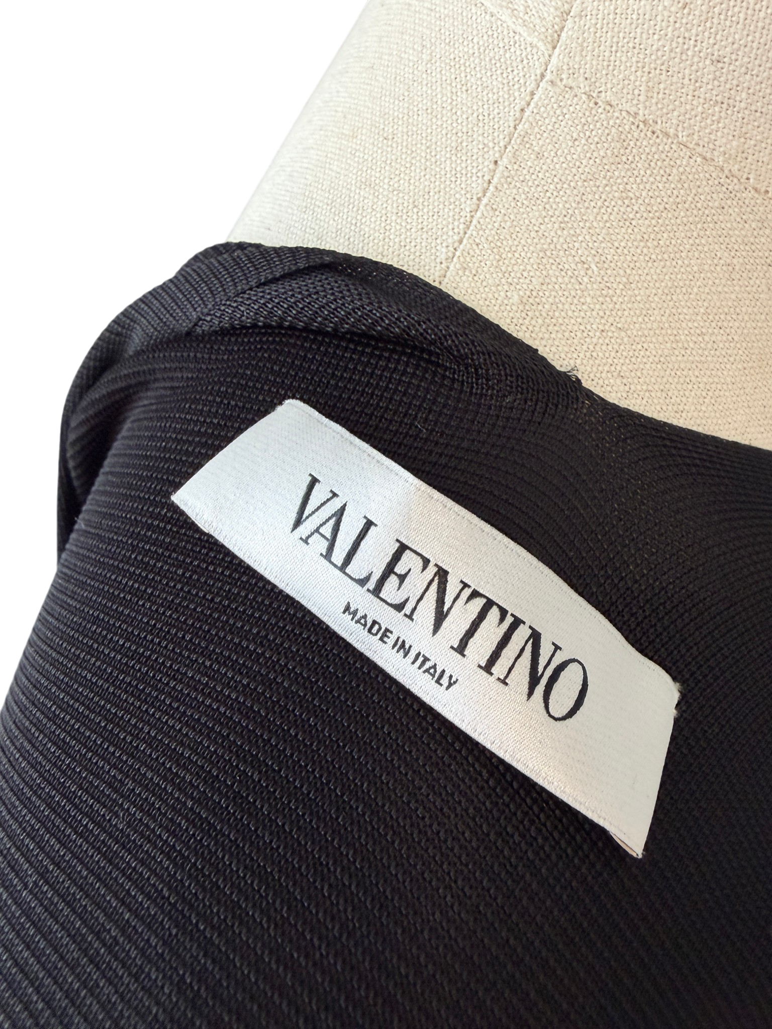 Valentino Black Shawl Top with Fringe Hem