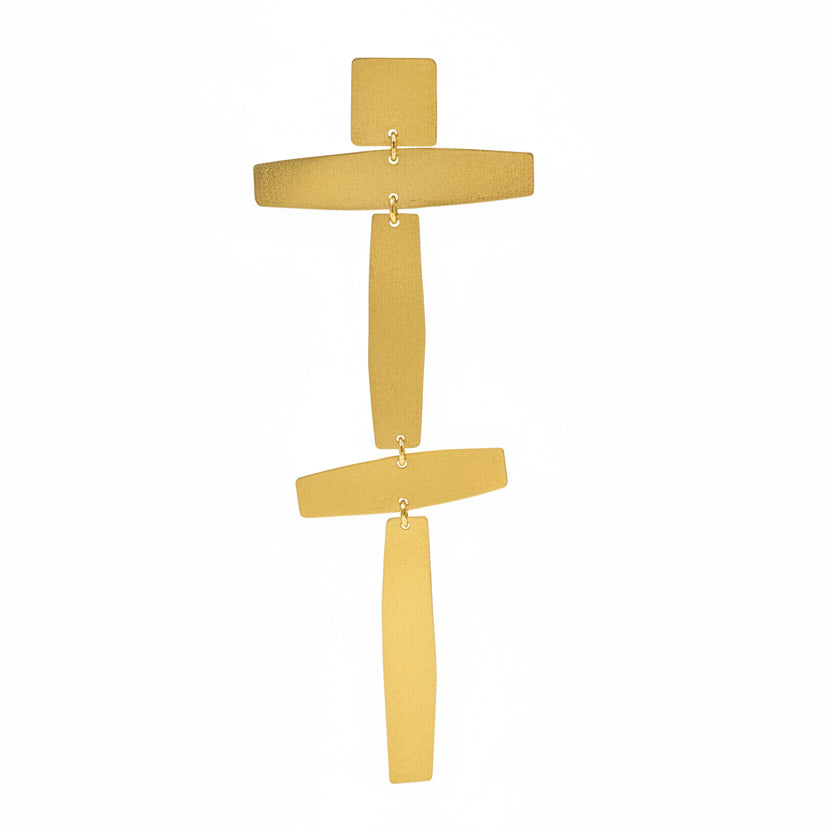 Annie Costello Brown matte gold mobile earrings