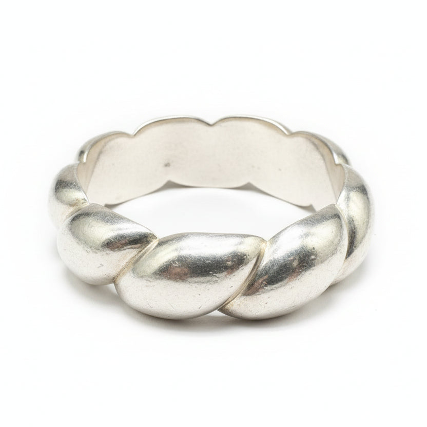 Angela Cummings Studio 1984 Modernist Twisted Sterling Silver Bangle
