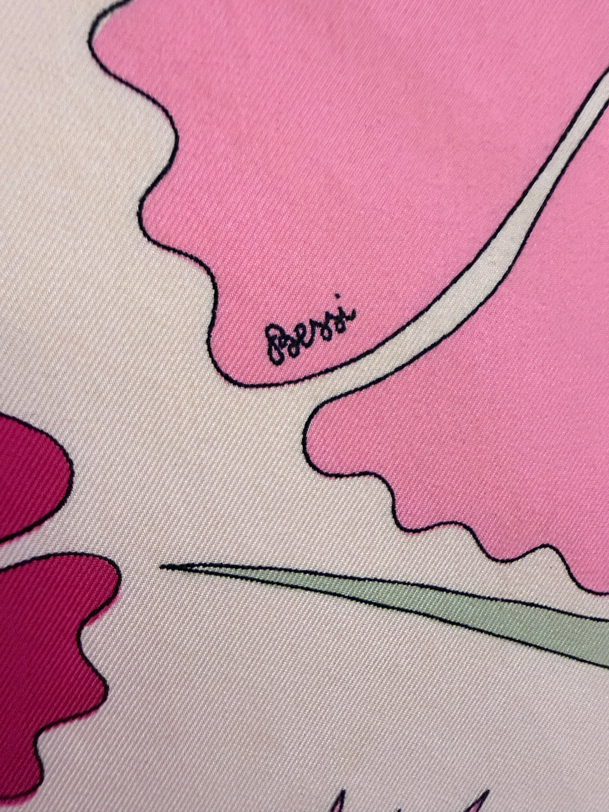 1960s Bessi Pink Mod Floral Silk Scarf