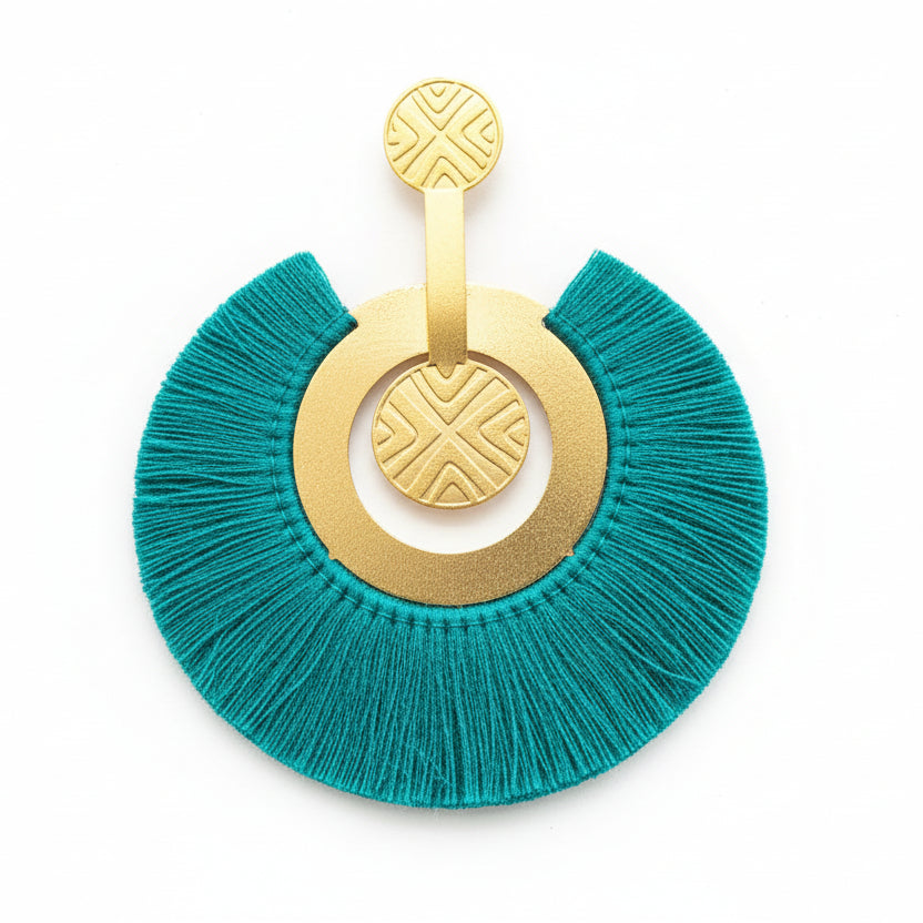 IBU Movement Large Matte Gold-Tone Fringe Drop Earrings
