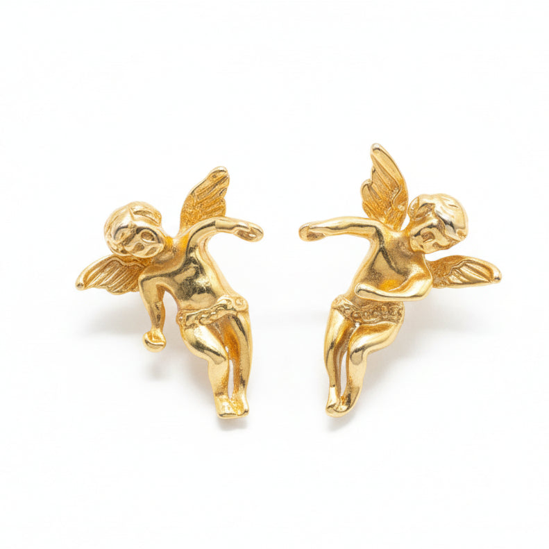 Gold tone Angles in flight earrings