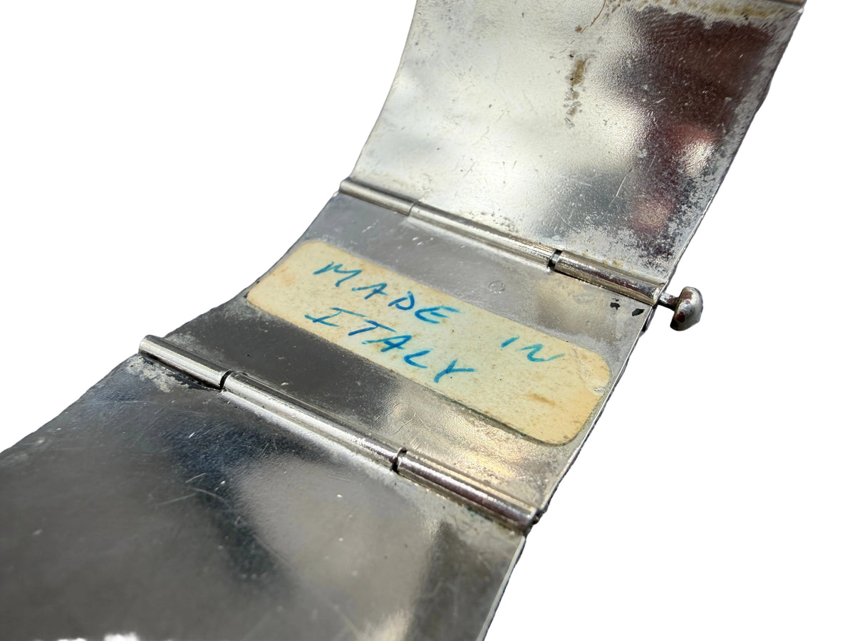 1950s Etruscan Revival Silver-tone Panel Choker with Coral Cabochons