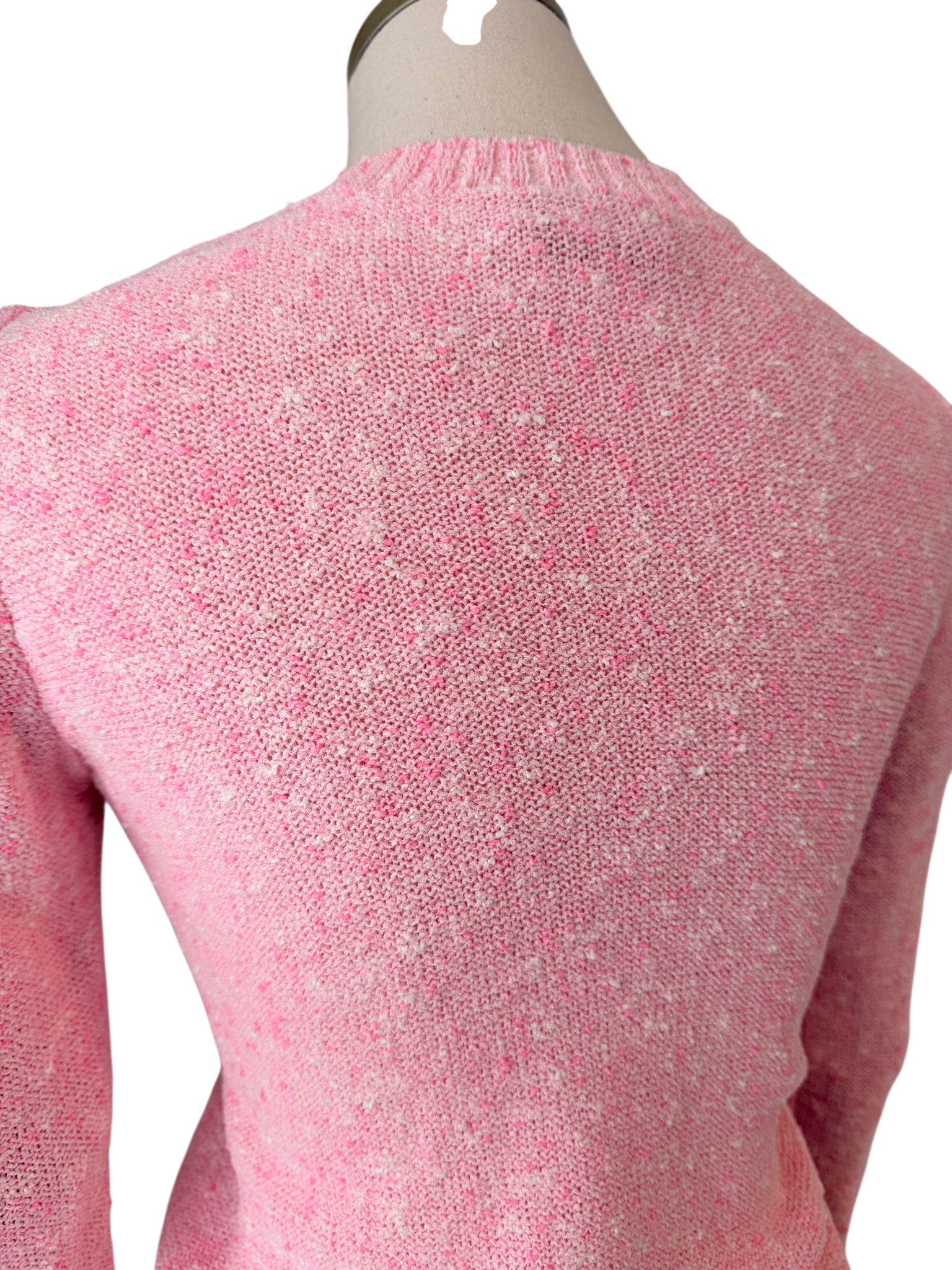 1970s Courrèges Heathered Pink Logo Pullover Sweater
