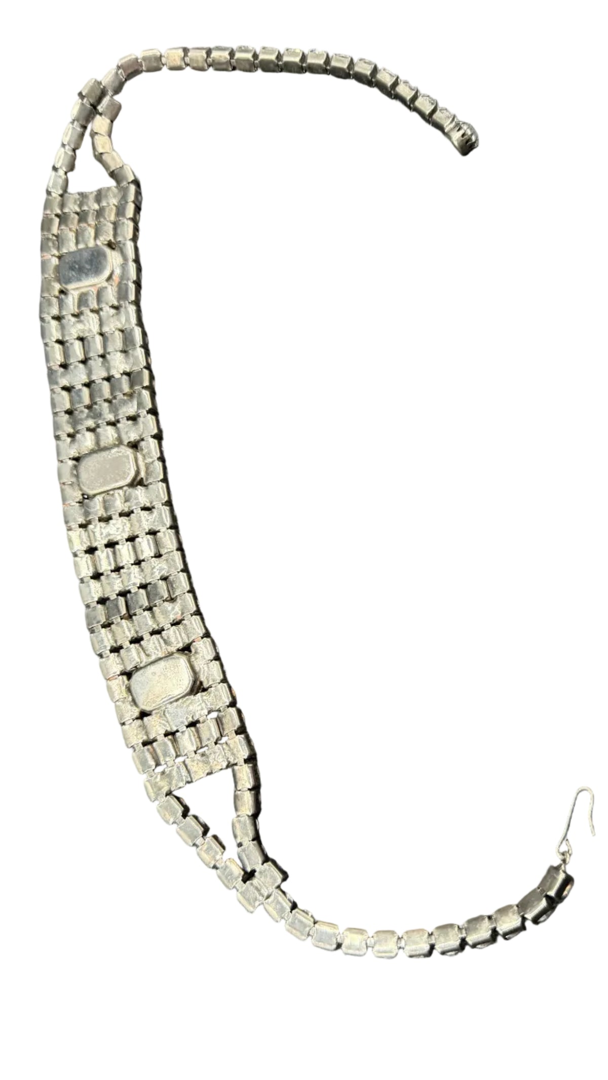 1950s Five-Row Austrian Crystal Choker with Emerald-Cut Stations