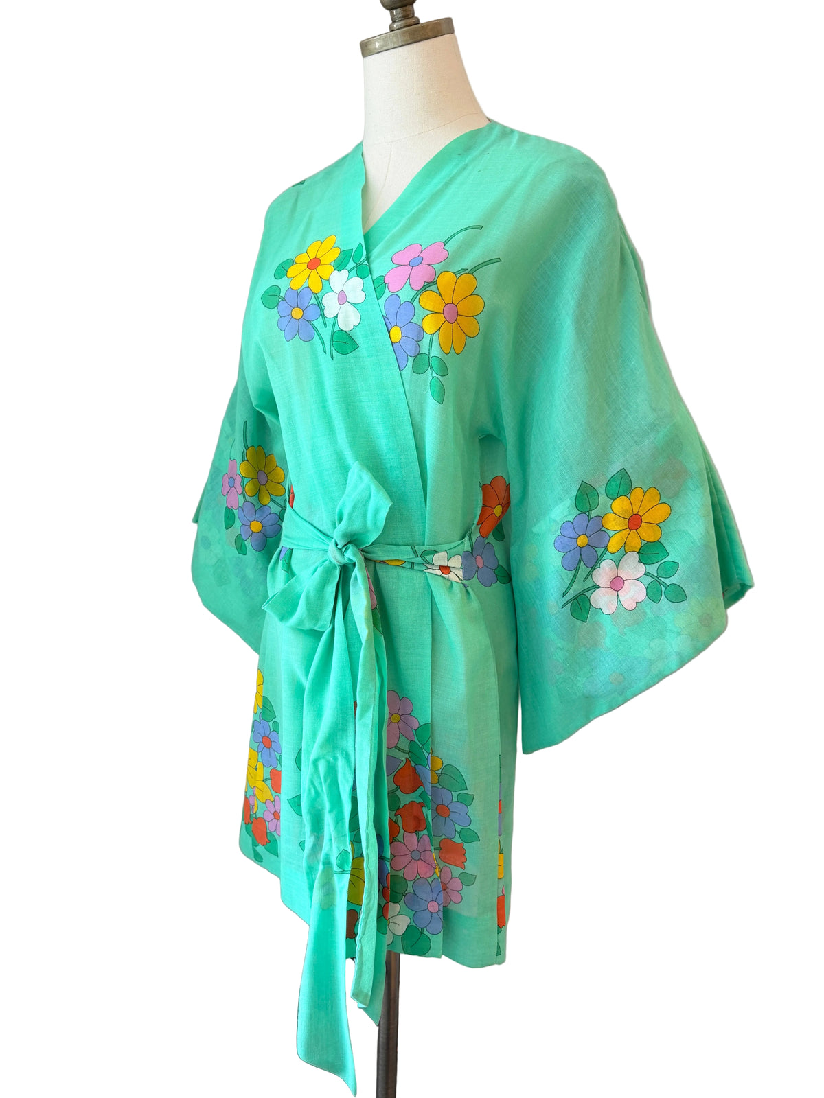 Oriane Capri Cotton Kimono-Style 3/4 Sleeve Belted Cover-Up