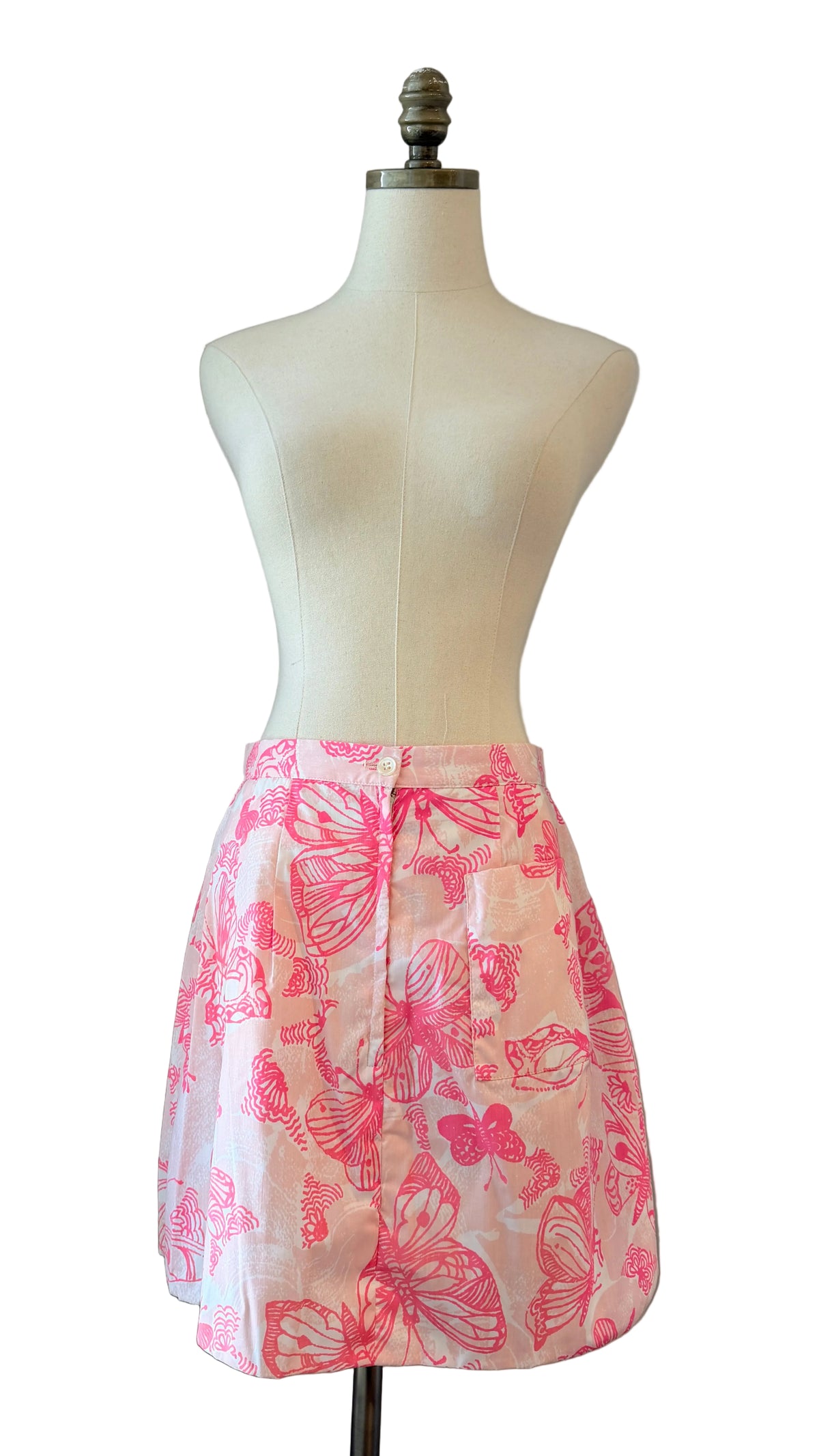 1960s The Lilly Pink Butterfly Print Skort with Front Pocket