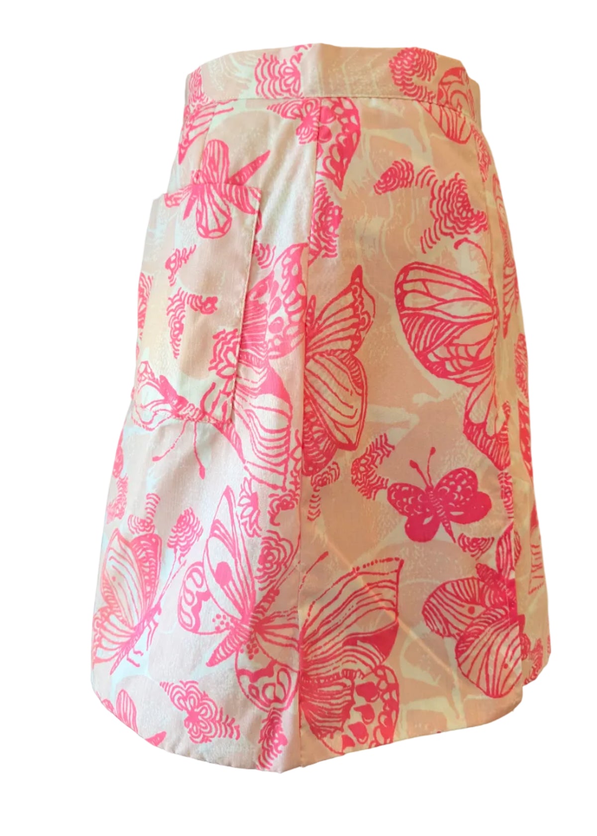 1960s The Lilly Pink Butterfly Print Skort with Front Pocket
