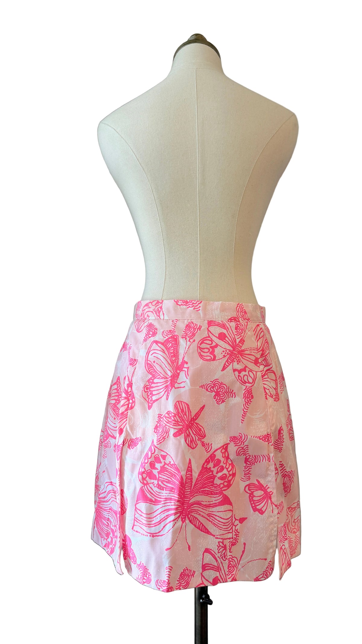 1960s The Lilly Pink Butterfly Print Skort with Front Pocket