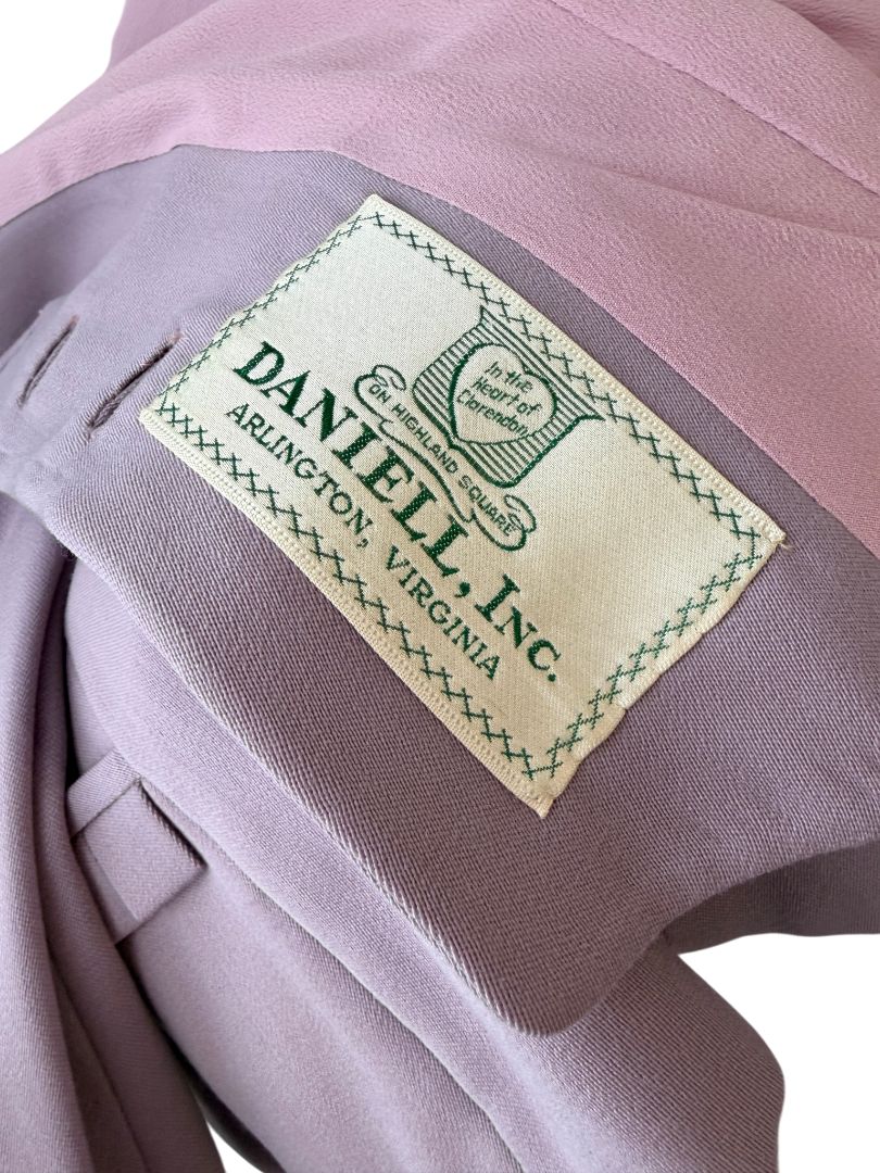 1940s Daniell Inc. Lavender Fitted Blazer with Peplum and Pleated Pockets