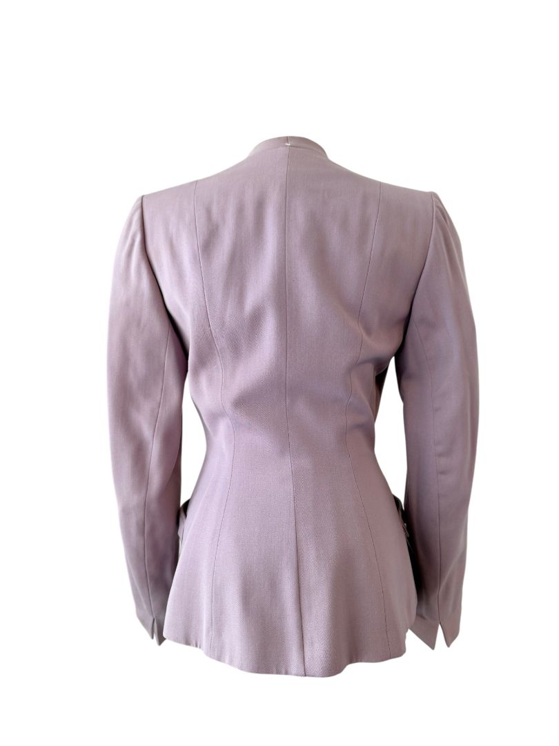 1940s Daniell Inc. Lavender Fitted Blazer with Peplum and Pleated Pockets